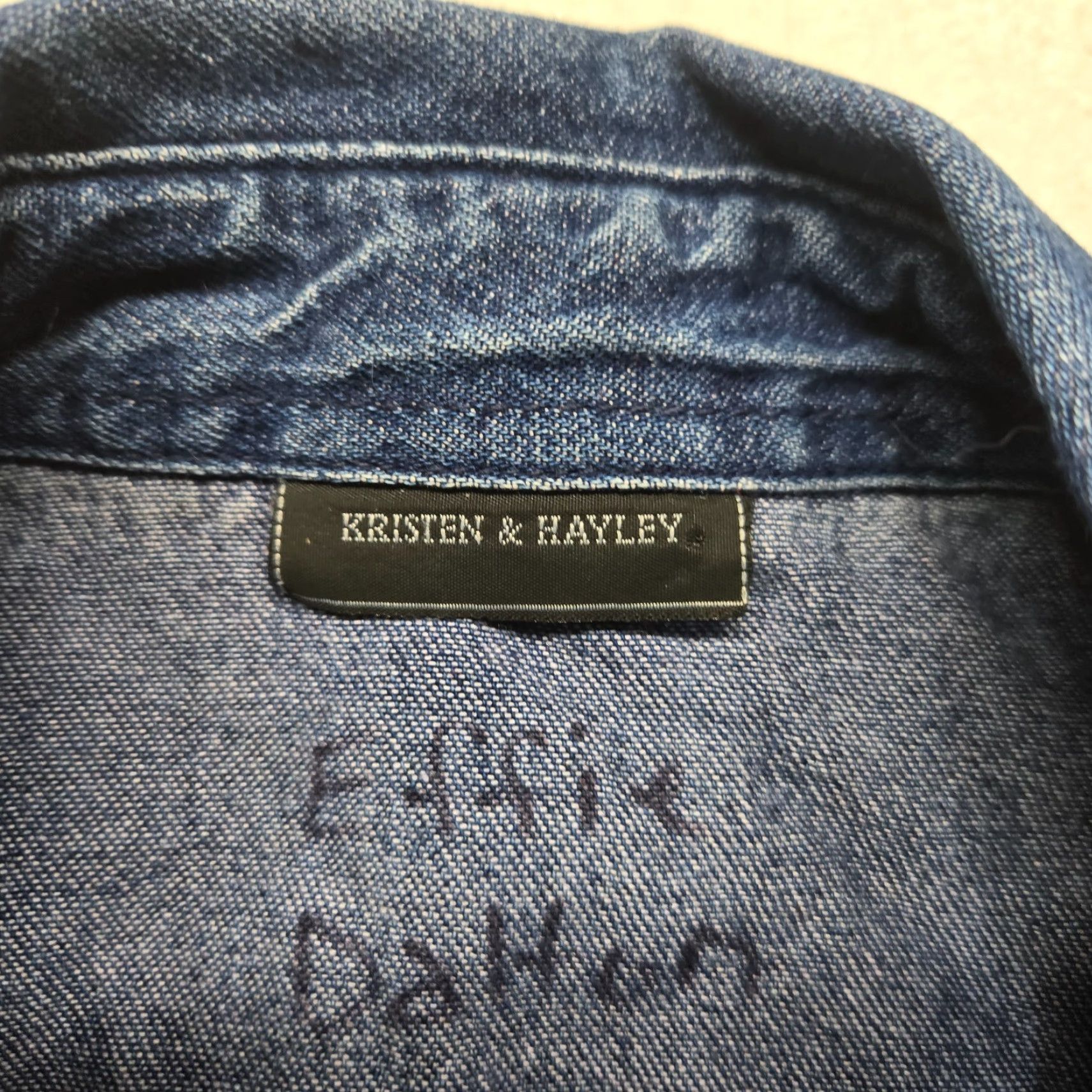 Denime Kristen & Hayley Denim Shirt Embroidered Floral Casual XL Blue Adult Shirt XL Denim Embellished Womens Size XL / US 12-14 / IT 48-50 - 3 Thumbnail
