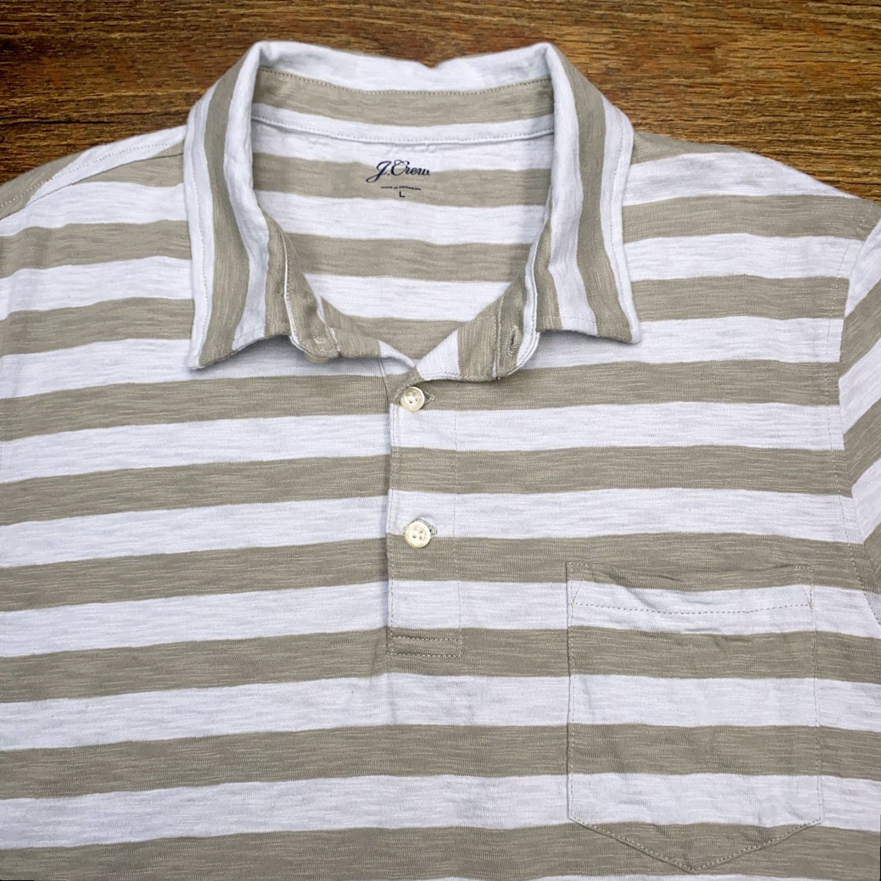 J.Crew J.CREW Polo Shirt Men L Striped Multicolor 100% Cotton Casual Shirt Size US L / EU 52-54 / 3 - 3 Thumbnail