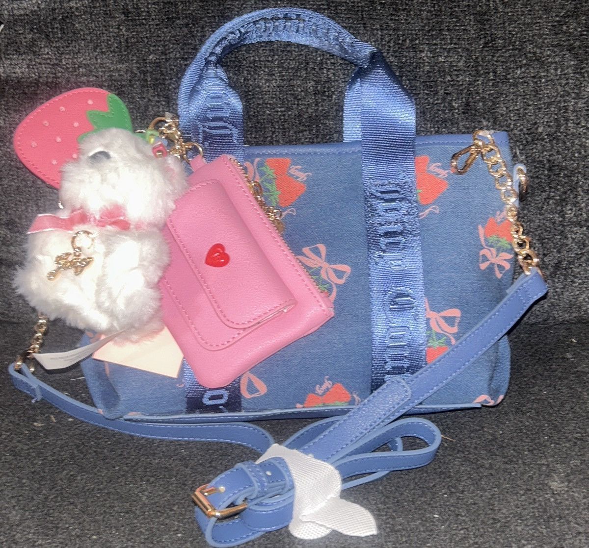 Juicy Couture Juicy Couture Strawberry Festival Mini Bag Denim Multi Size ONE SIZE - 5 Thumbnail