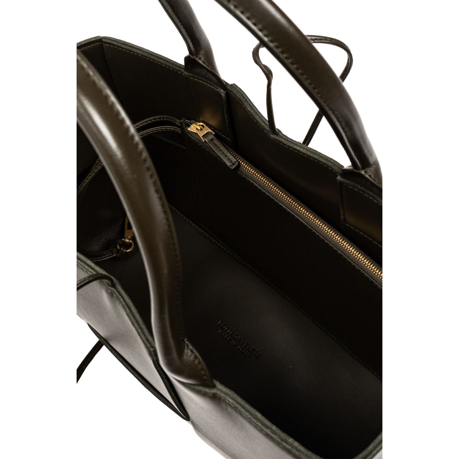 BOTTEGA VENETA Arco Small $3700 Kaki Intreccio Tote Bag New