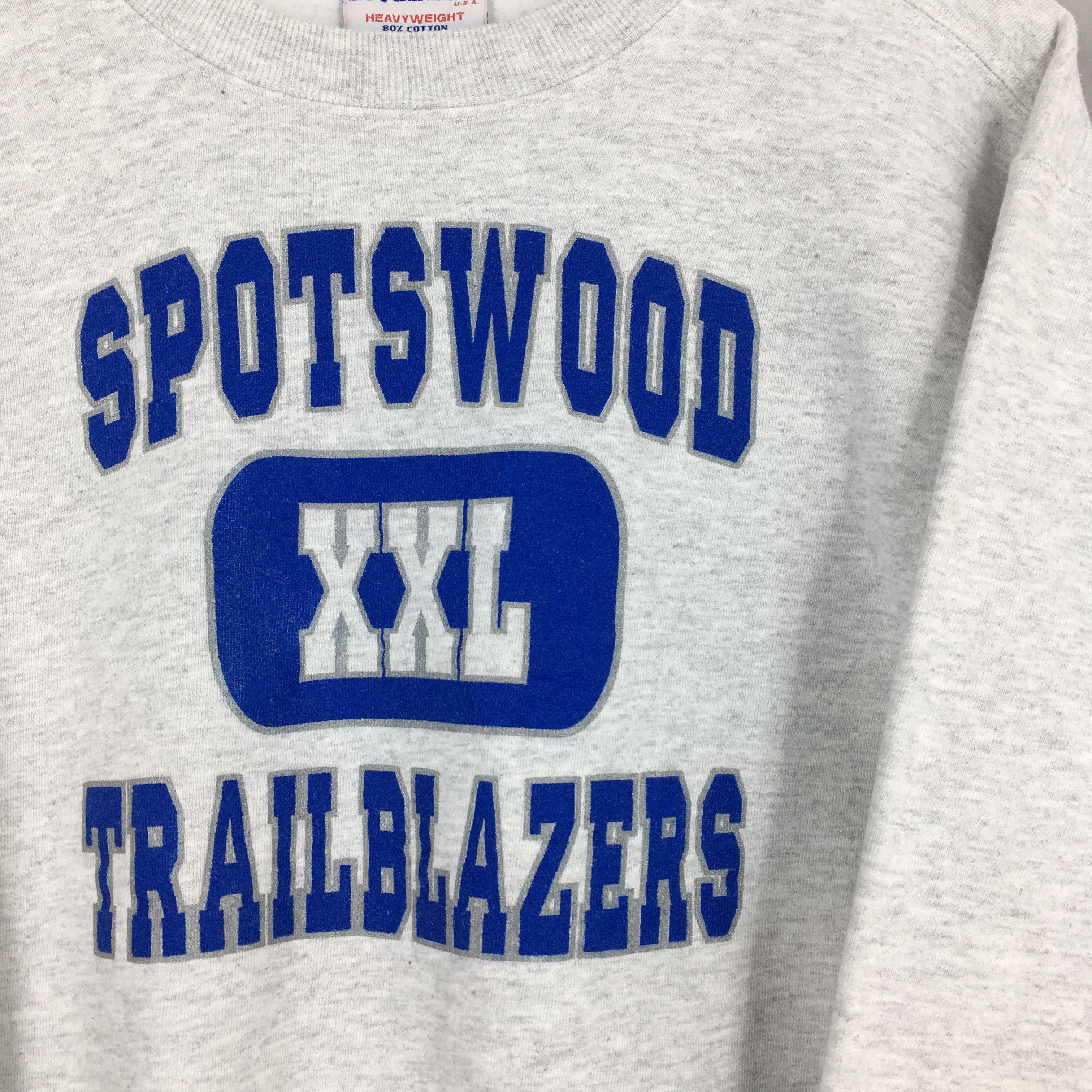 Vintage 90s Spotswood Trailblazer XXL High School Gray Sweatshirt M Size US M / EU 48-50 / 2 - 2 Thumbnail