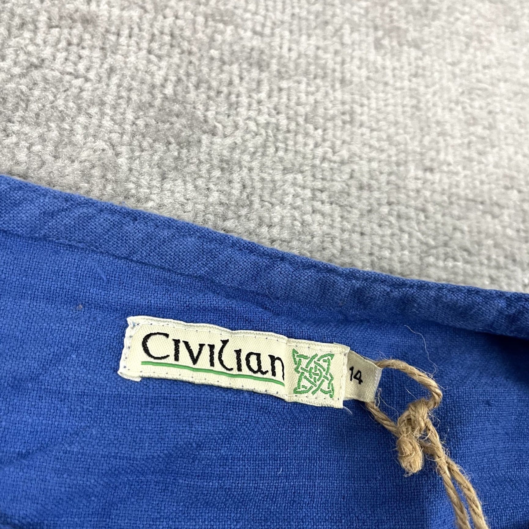 Vintage VINTAGE Civilian Shirt Womens 14 Washed Blue Grandfather Popover Lagenlook Linen Blend Size XL / US 12-14 / IT 48-50 - 2 Thumbnail