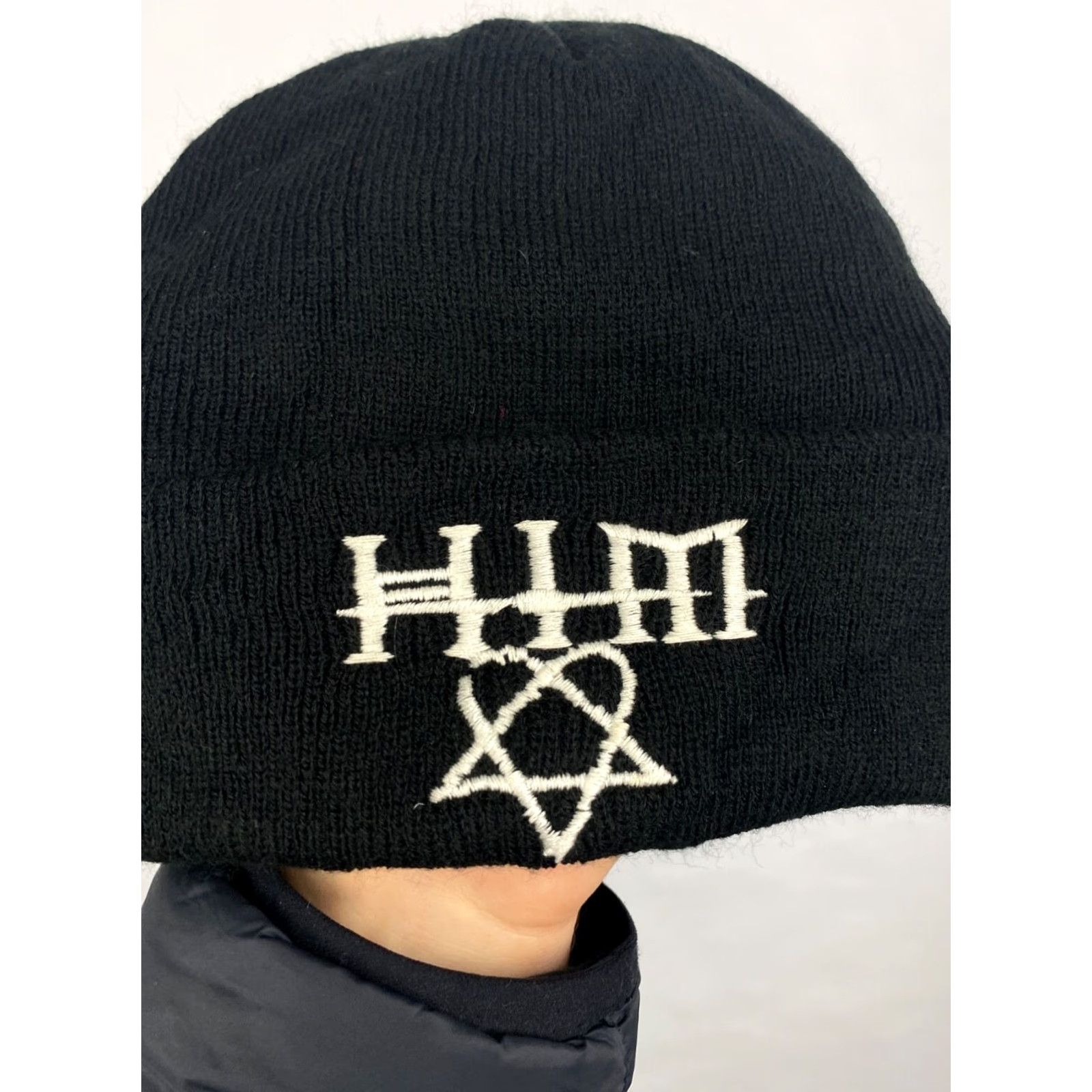 Vintage VINTAGE HIM Heartagram Hat Band Metal Rare Retro Black Hat Men One Size Adult Black/HIM Heartagram Hat Band Metal Rare Retro Size ONE SIZE - 3 Thumbnail