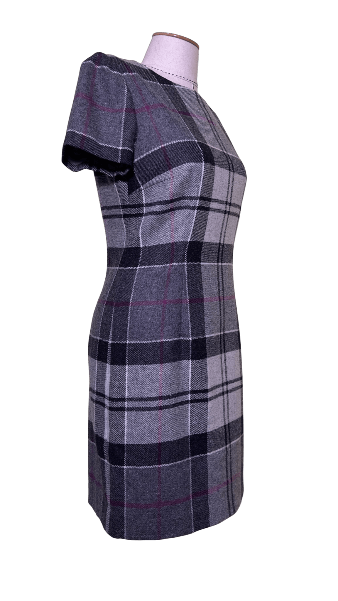 Barbour Tartan Grey Wool Dress Size M / US 6-8 / IT 42-44 - 2 Thumbnail