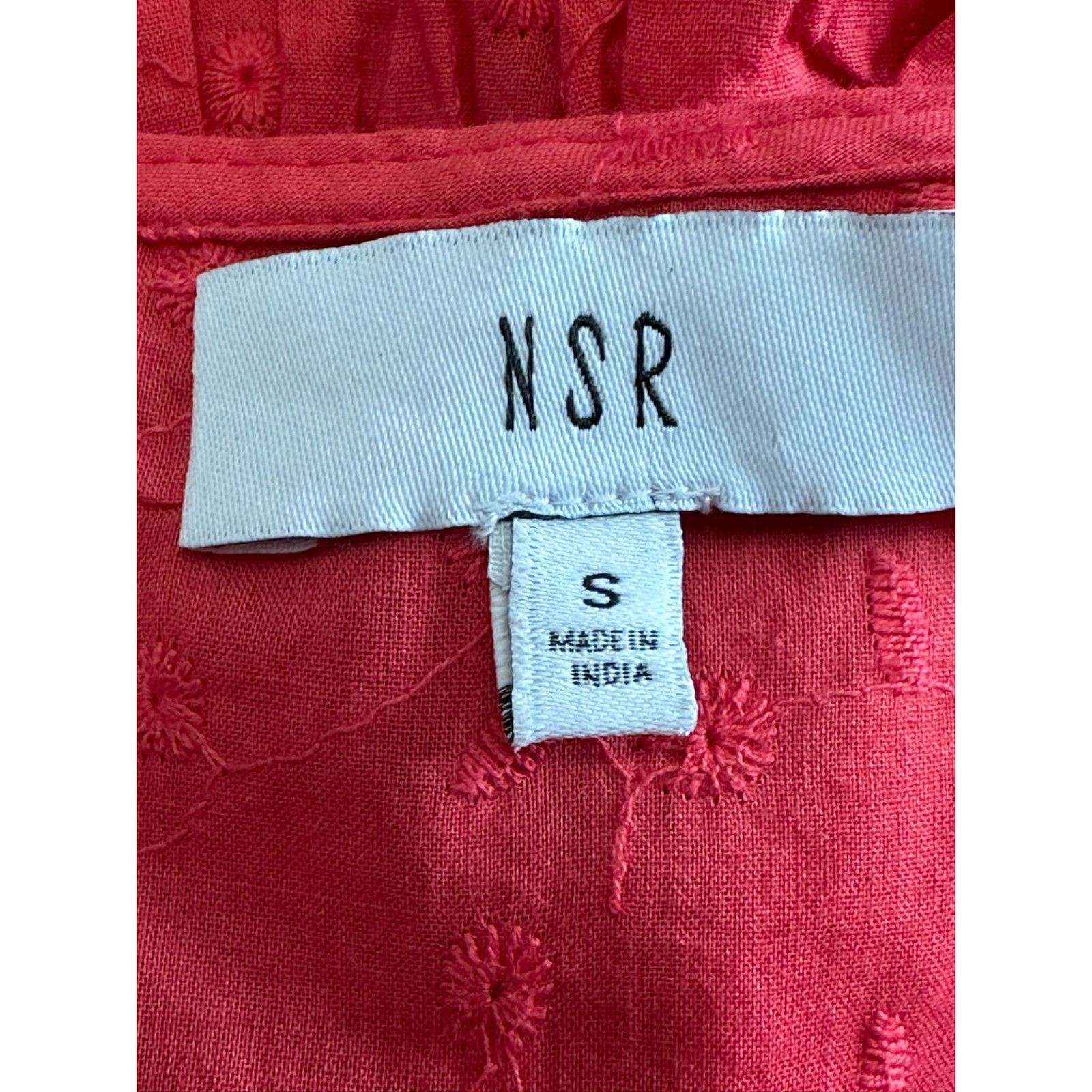 Other NSR Kailani Dress Tiered VNeck Eyelet Lace Cotton Red S NWOT Size S / US 4 / IT 40 - 7 Thumbnail