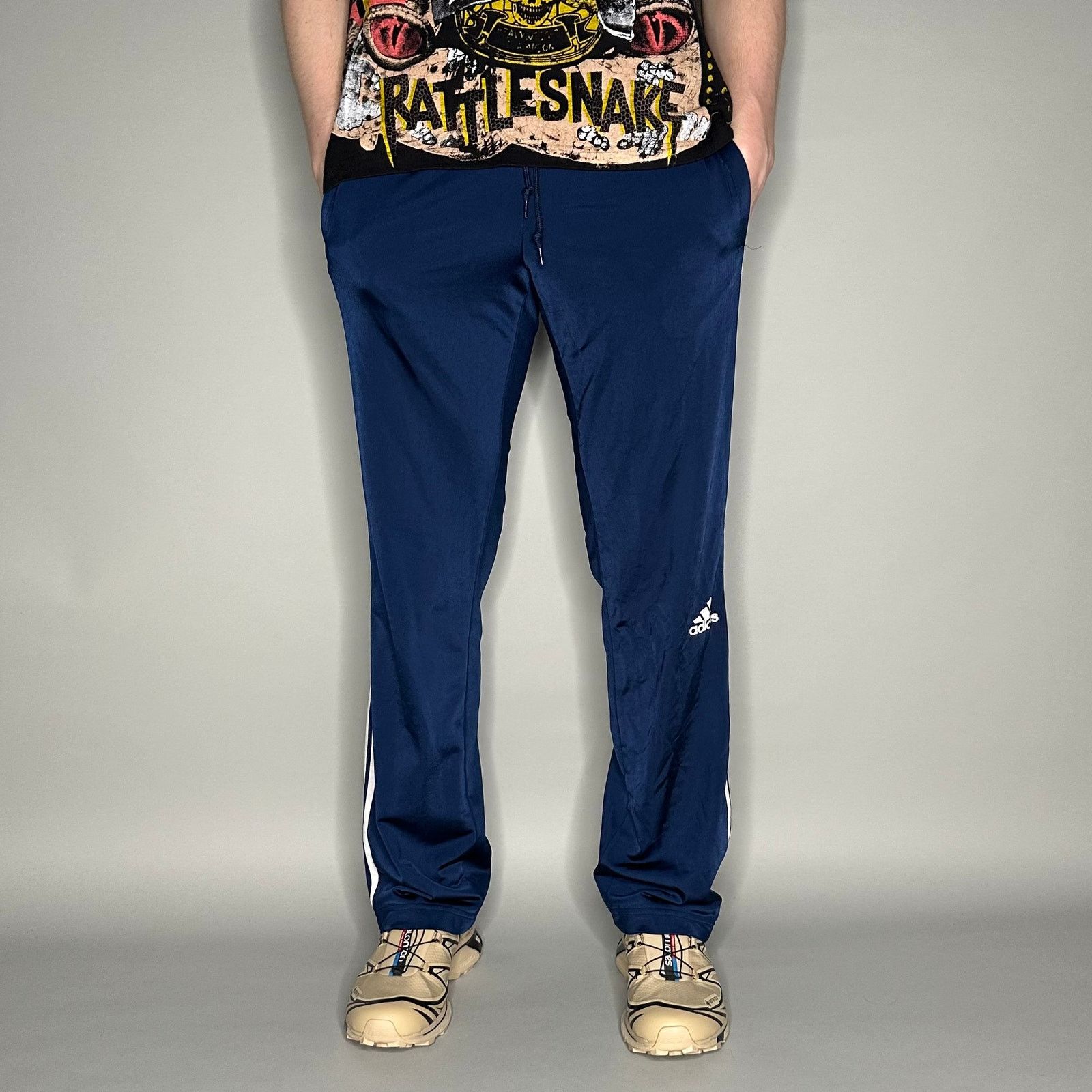 Adidas Vintage Y2K Adidas Sweatpants Mens S Relaxed Fit Navy Blue Size US 30 / EU 46 - 2 Thumbnail