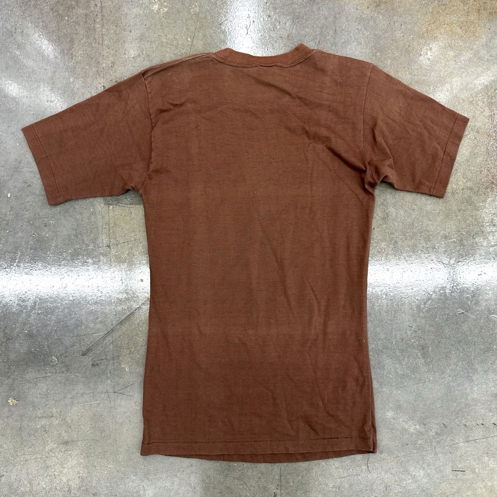Sears VINTAGE Sears Next To The Body Wear Mens Short Sleeve T-Shirt Brown M 70s 50/50 Cotton" Size US M / EU 48-50 / 2 - 3 Thumbnail
