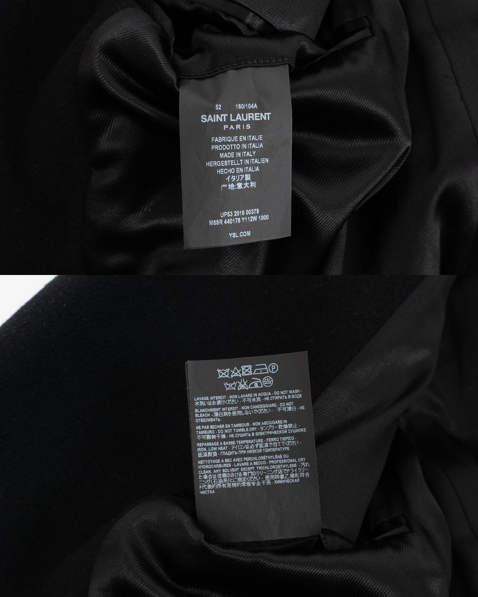 Saint Laurent Paris Palladium Officier Coat Men's (FW16) Size US L / EU 52-54 / 3 - 9 Thumbnail