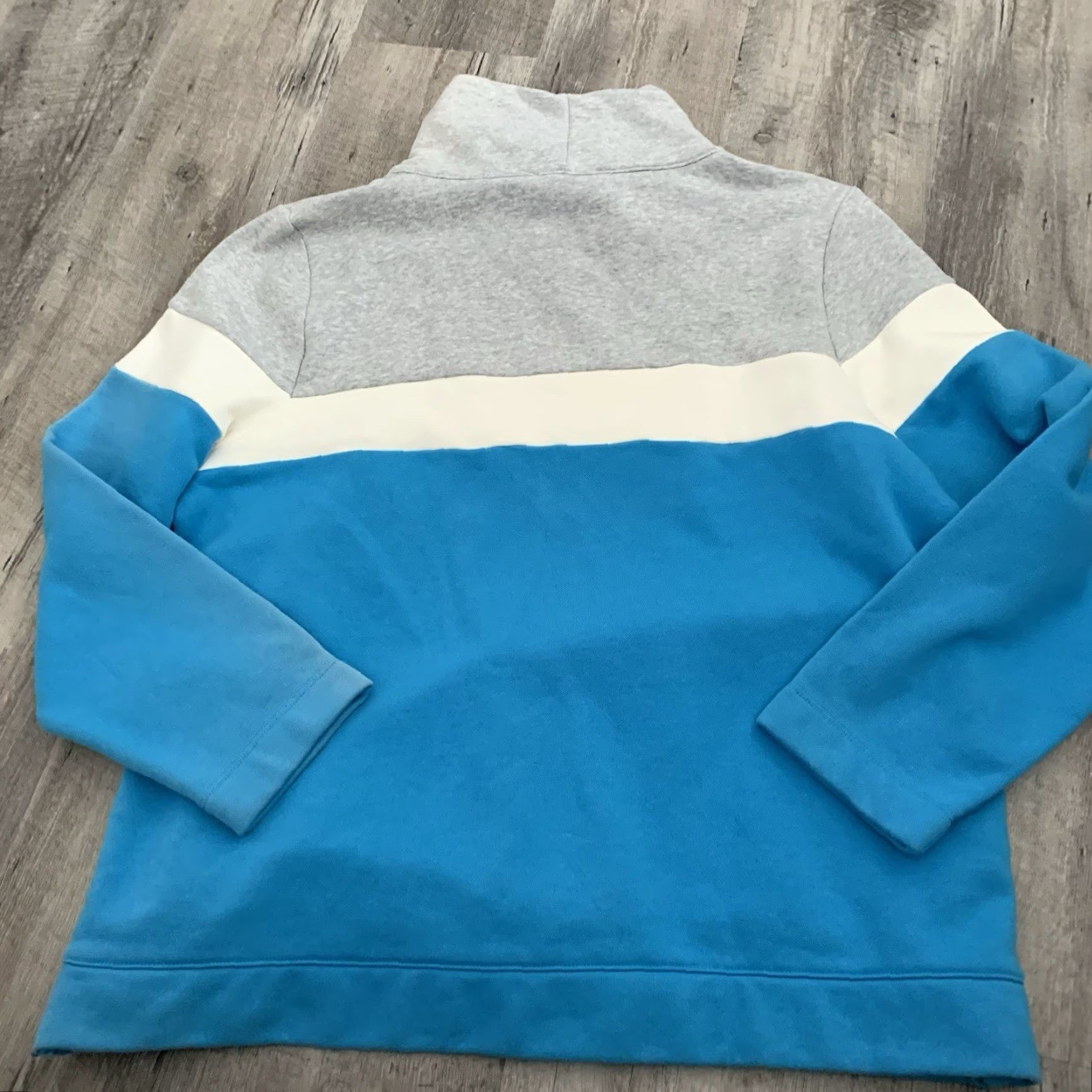Talbots T By Talbots Sweatshirt Womens XL Gray Blue Cowl Neck Pullover Cozy Side Zips Colorblock Size XL / US 12-14 / IT 48-50 - 5 Thumbnail