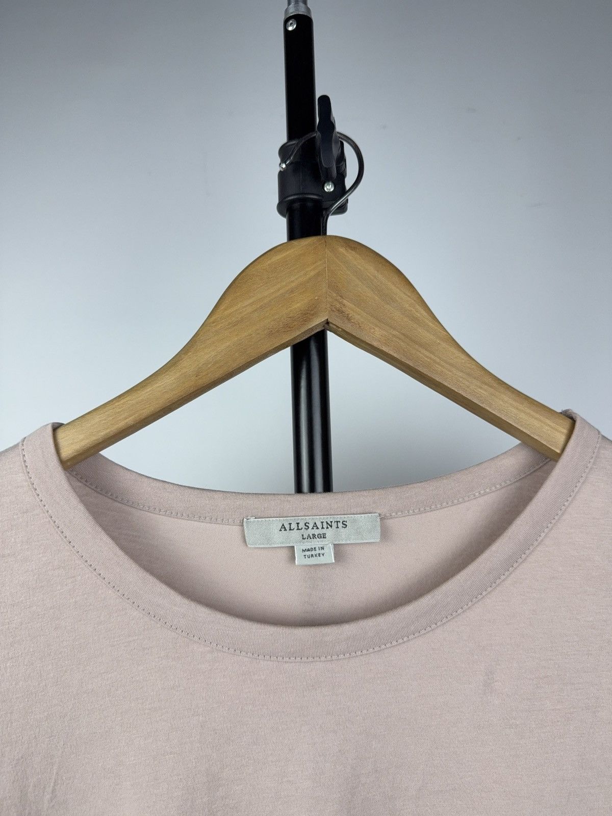 Allsaints Avant Garde Luxury AllSaints Soft Blush Pink Cotton T-Shirt Size L / US 10 / IT 46 - 3 Thumbnail