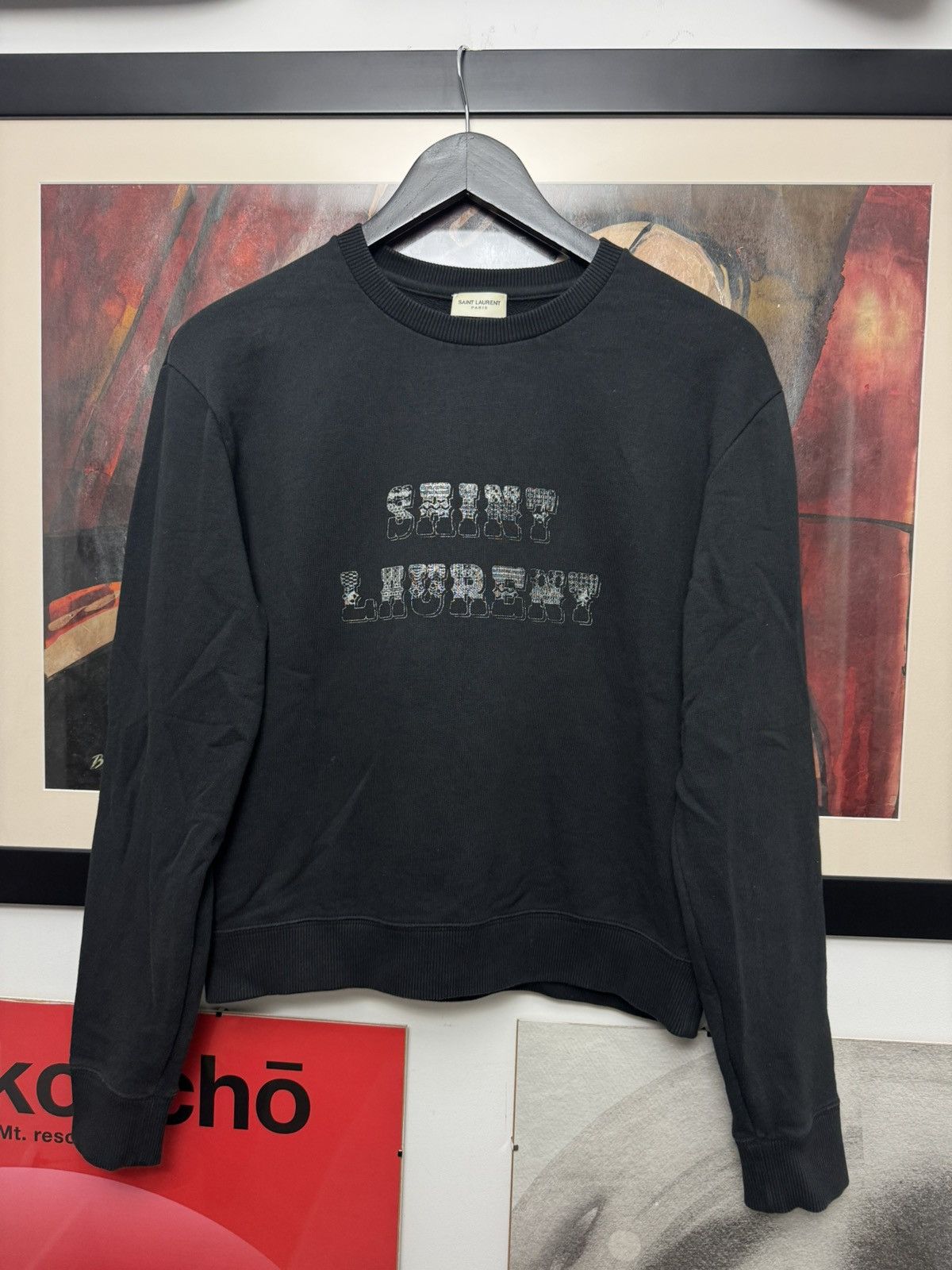 Saint Laurent Paris SS18 Saint Laurent Crewneck Western YSL Logo Rare Designer Size M / US 6-8 / IT 42-44 - 1 Thumbnail