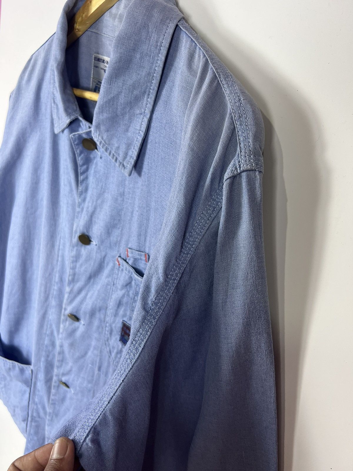Other 🔥 Light blue soft chore jacket SMD francais de grande Size US L / EU 52-54 / 3 - 8 Thumbnail