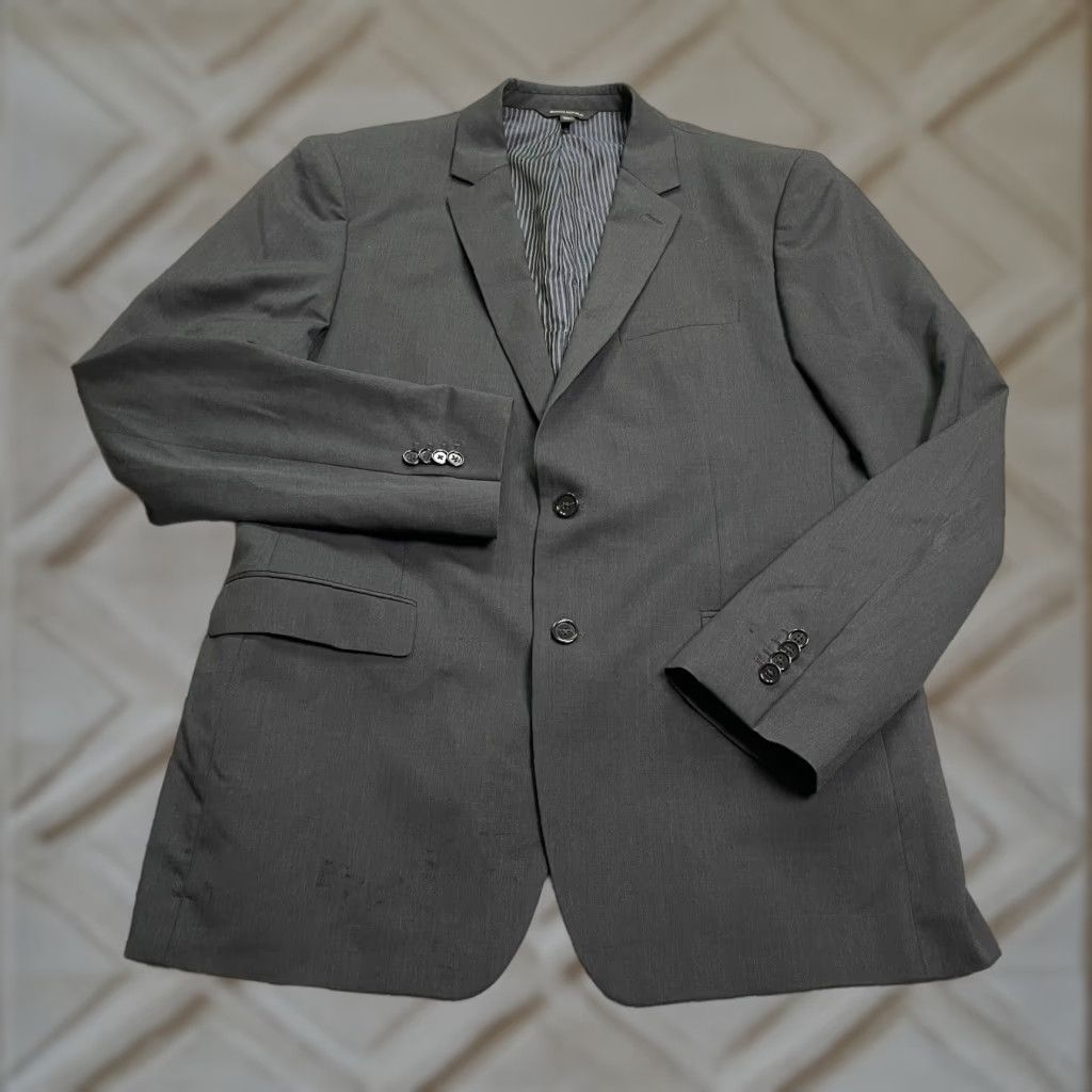 Banana Republic Banana Republic Blazer Mens 42 Long Gray Wool Work Suit Size 42R - 1 Thumbnail