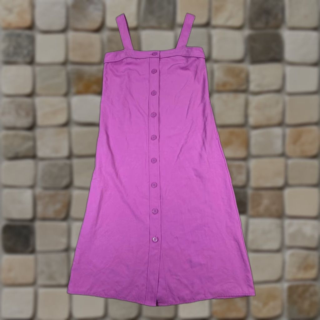 Everlane Everlane Dress Womens 0 Purple Midi A-Line Blouson Shift Sleeveless V-Neck Size XS / US 0-2 / IT 36-38 - 1 Thumbnail