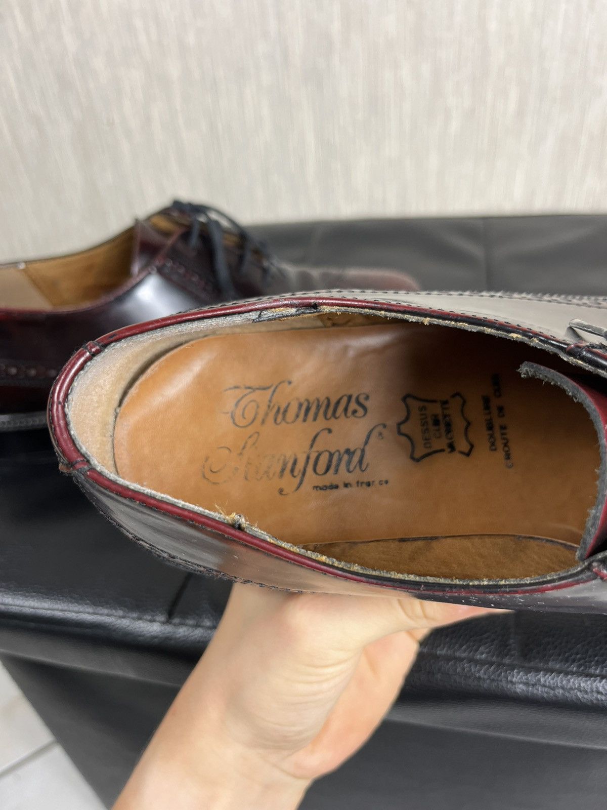Leather × Vintage Vintage Thomas Stanford leather wine classic loafers shoes Size US 10 / EU 43 - 19 Thumbnail