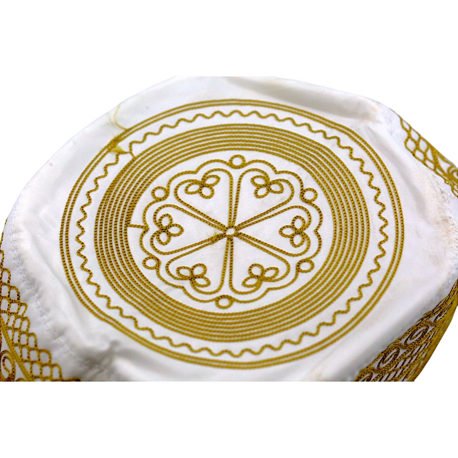 Other Arabic Thawb Tageye Hat w/ Gold Threaded Design Size ONE SIZE - 2 Thumbnail