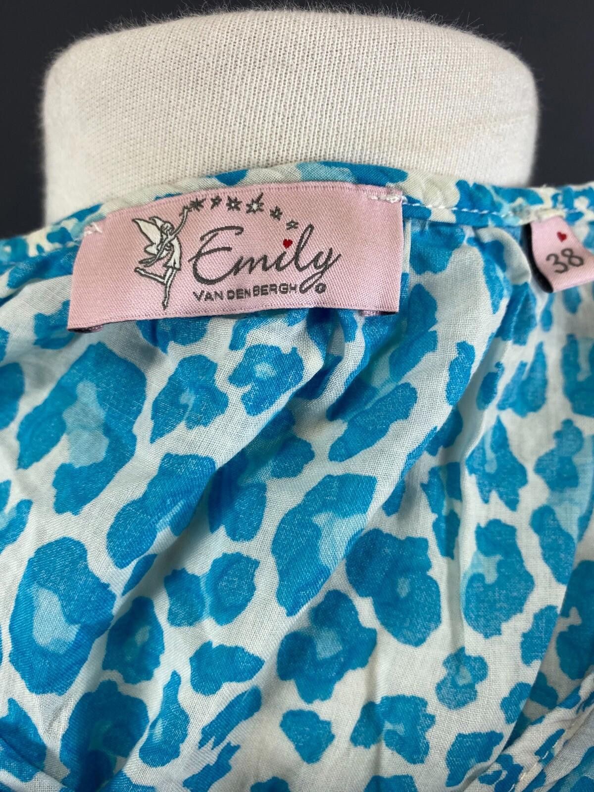 Designer Emily Van Den Bergh Blue Leopard Blouse Shirt Size 38 / S Size M / US 6-8 / IT 42-44 - 12 Thumbnail