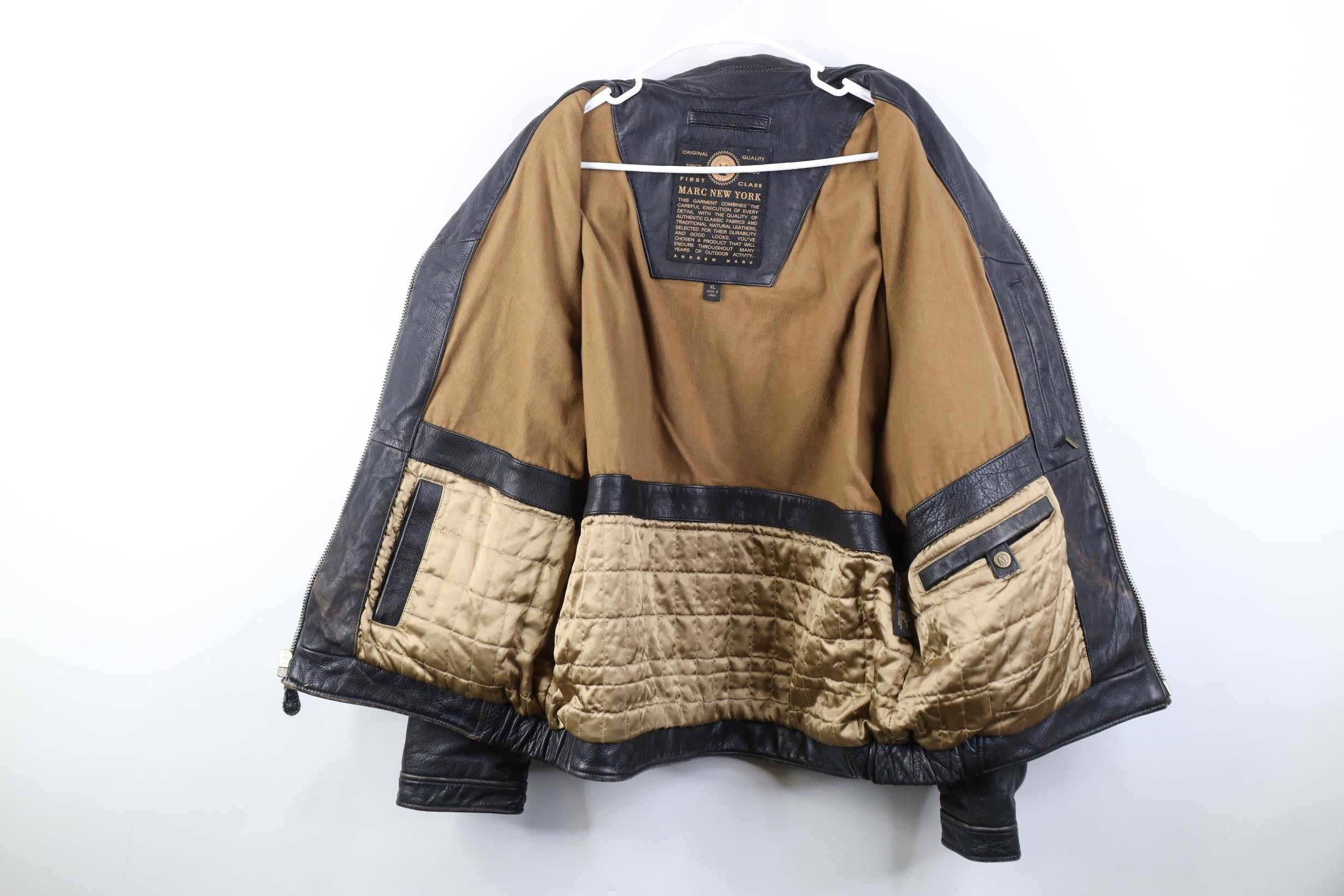 Vintage Vintage 90s Y2K Streetwear Leather Bomber Jacket Black Size US XL / EU 56 / 4 - 10 Thumbnail