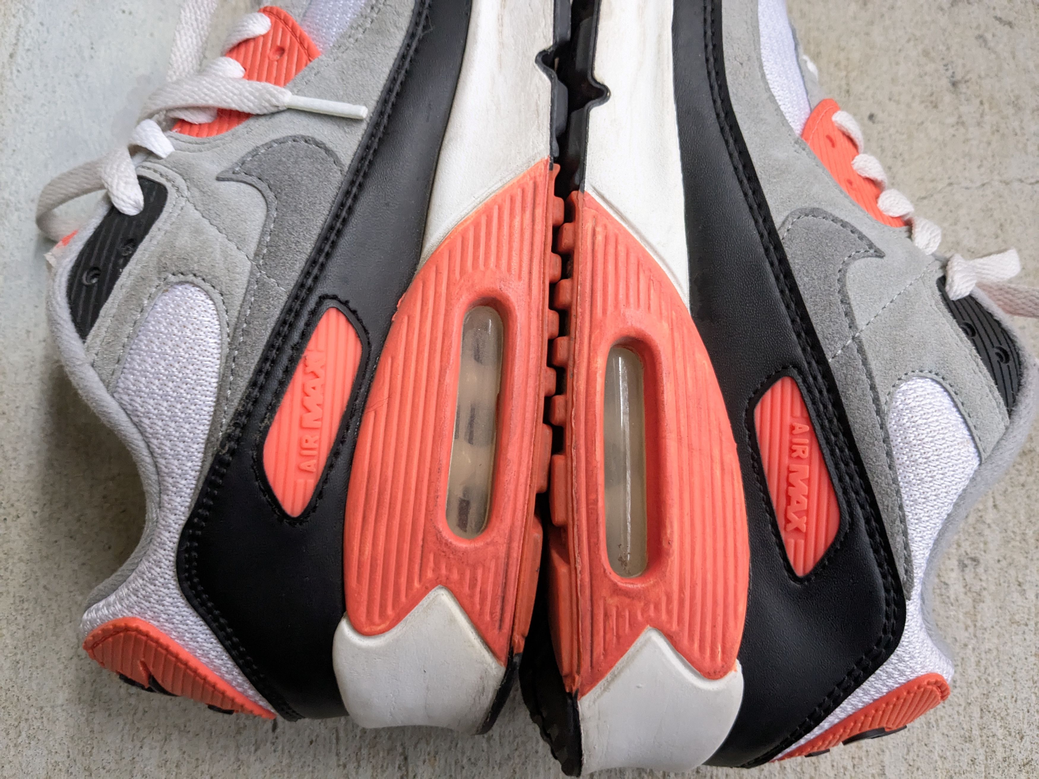 Nike Nike Air Max 90 'Infrared' DC8334-100 Gray Suede 6.5Y Size US 6.5 / EU 39-40 - 5 Thumbnail