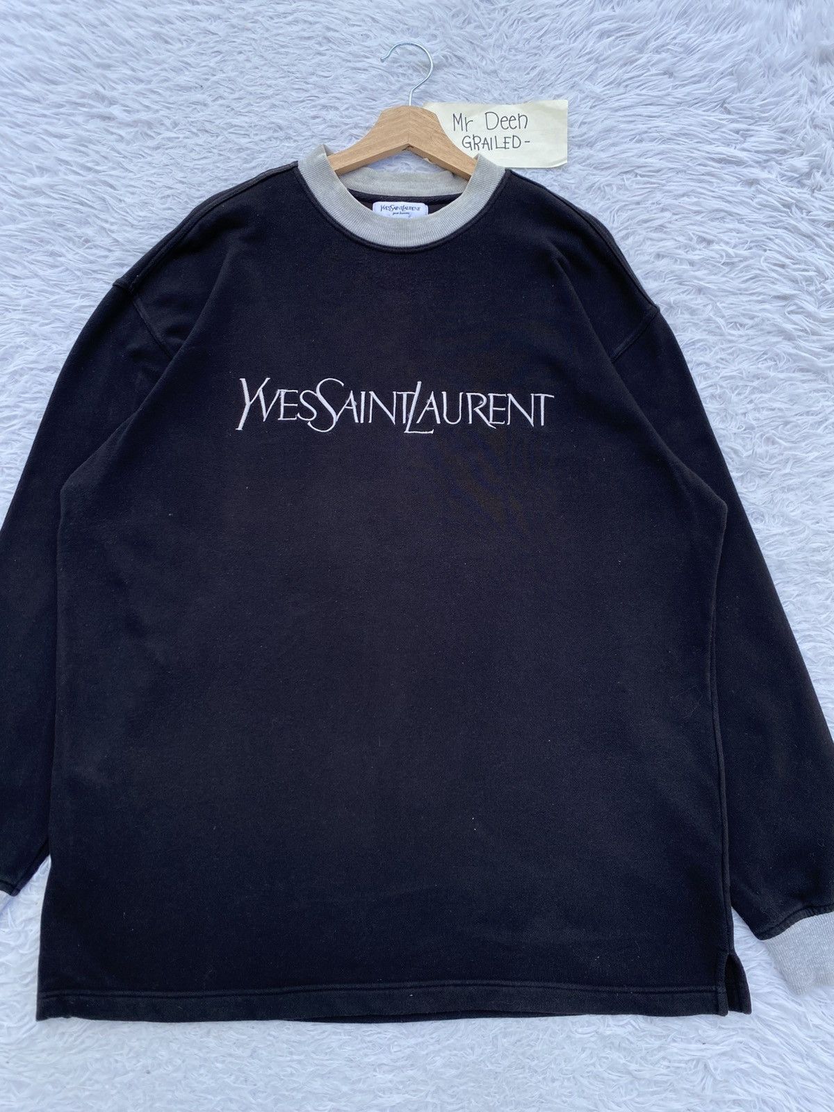 Yves Saint Laurent Rare Vintage 90s YSL Yves Saint Laurent Spellout Sweater Size US L / EU 52-54 / 3 - 4 Thumbnail