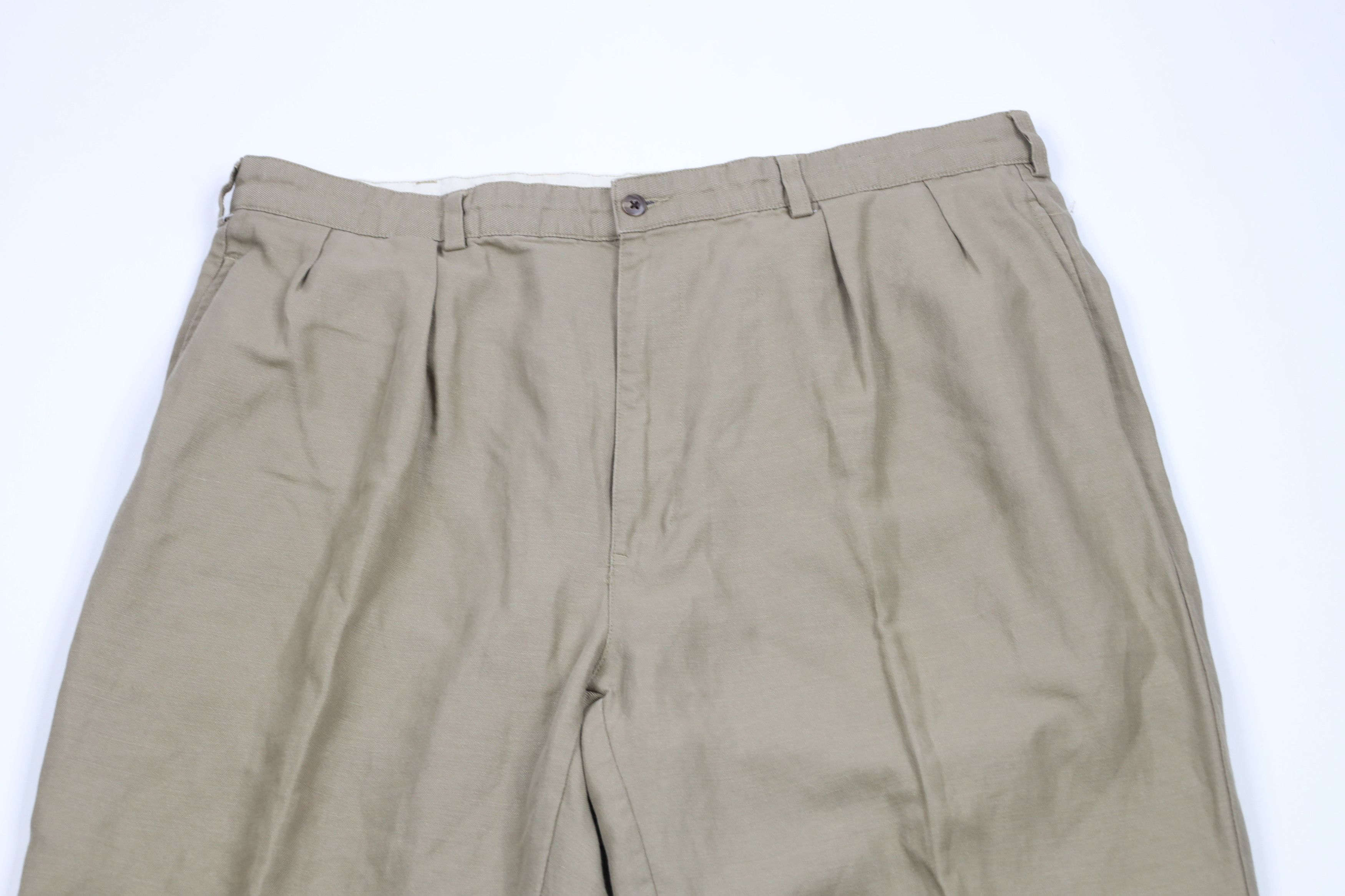 Ralph Lauren × Vintage Vintage 90s Ralph Lauren Blend Wide Leg Chino Pants Beige Size US 40 / EU 56 - 2 Thumbnail