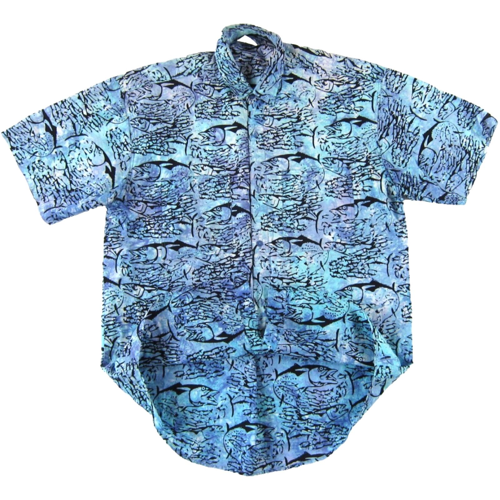Vintage VINTAGE Rum Reggae Blue Fish Cotton Button Up Short Sleeve Hawaiian Shirt Men L Size US L / EU 52-54 / 3 - 4 Thumbnail