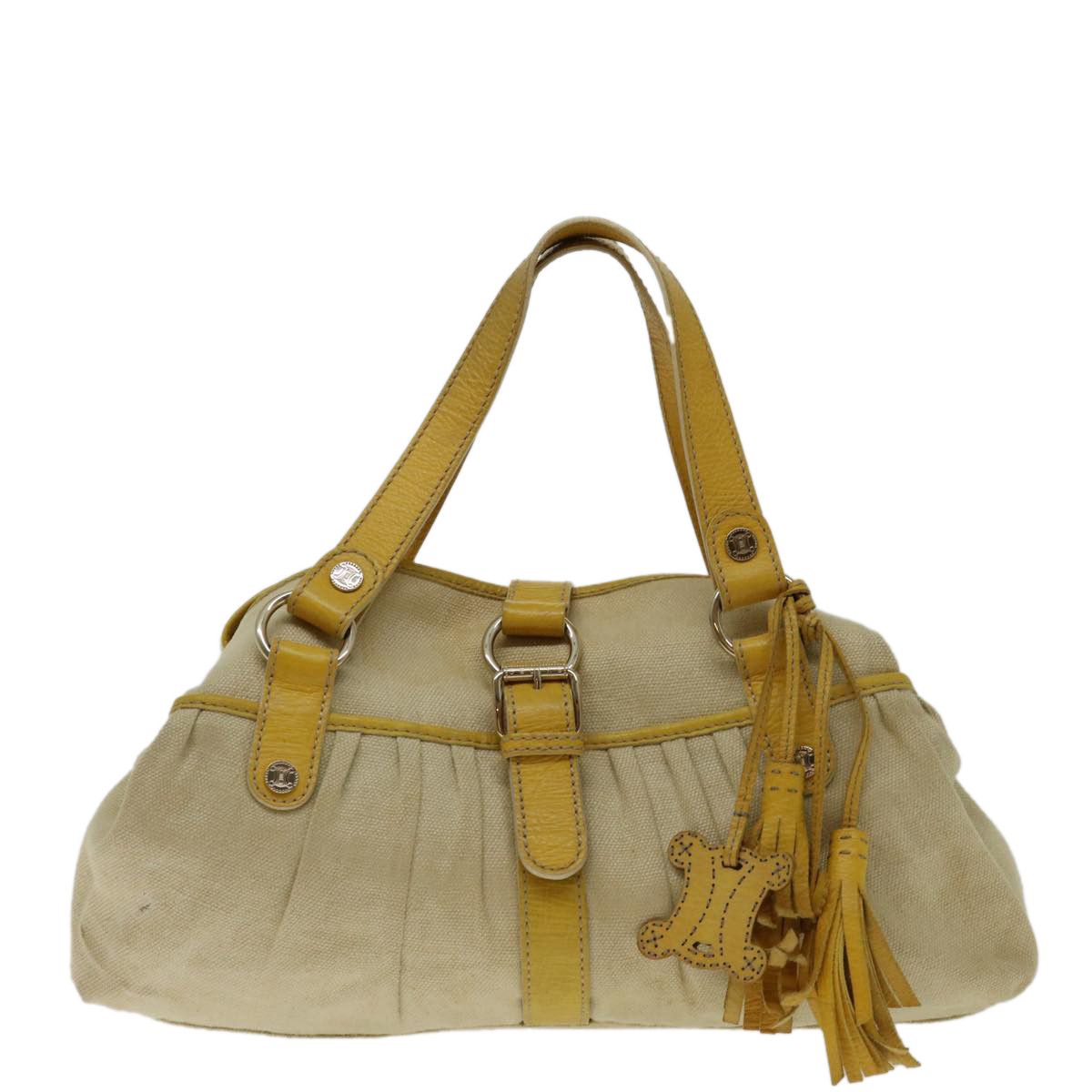 image of Celine Céline Triomphe Handbag in Yellow, Women's