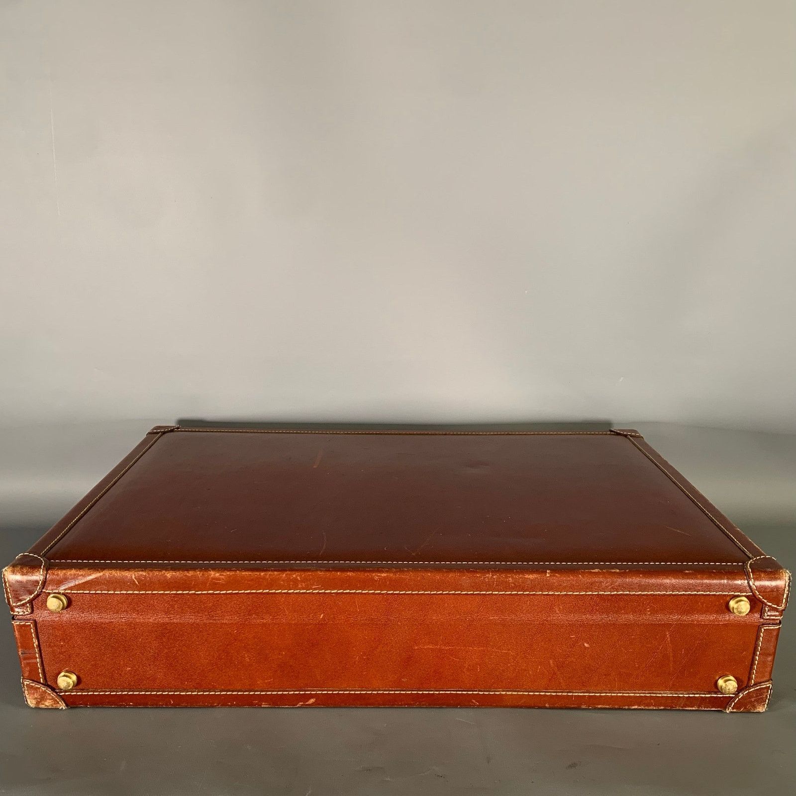 Bally BALLY Tan Brown Crackled Leather Briefcase Size ONE SIZE - 5 Thumbnail