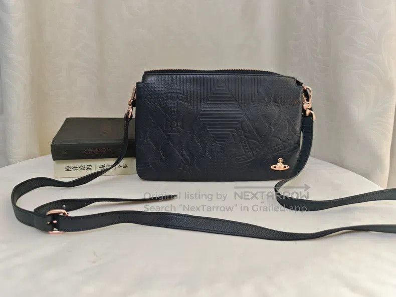 Vivienne Westwood Vivienne Westwood size os Black embossed crossbody bag Size ONE SIZE - 7 Thumbnail