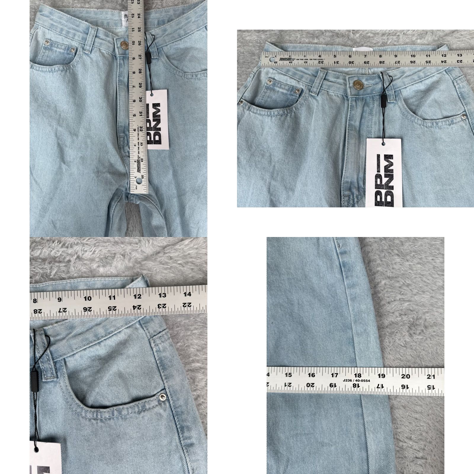 PRINCESS POLLY Princess Polly Jeans Women Blue Denim Wide-Leg High Distressed 25x30 2 Adult Regular Size 26" / US 2 / IT 38 - 9 Thumbnail