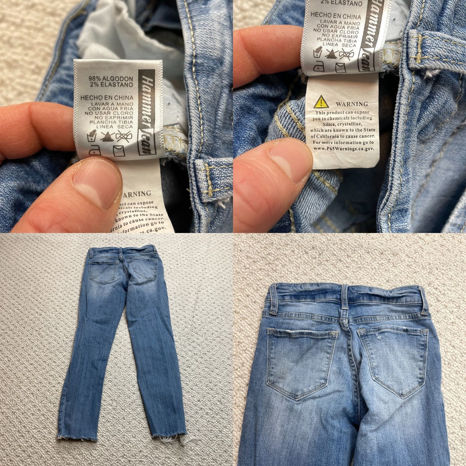 Denime Hammer Jeans Jeans Junior 3 Distressed Ripped Denim Medium Wash 25x25 Skinny Teens Size 42" / US 20 - 9 Thumbnail
