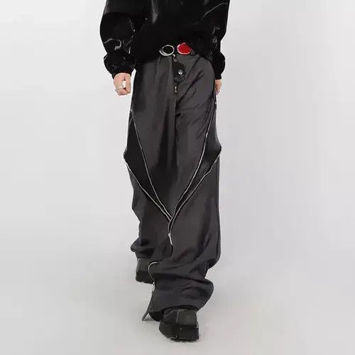 American Edition × Designer × Japanese Brand PU Leather Zipper Pants Straight Size US 30 / EU 46 - 1 Thumbnail