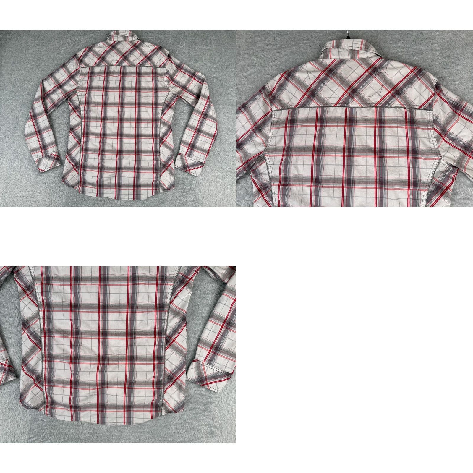 Vintage BKE Shirt Mens Medium White Plaid Red Gray Pearl Snap Long Sleeve Buckle Size US M / EU 48-50 / 2 - 9 Thumbnail