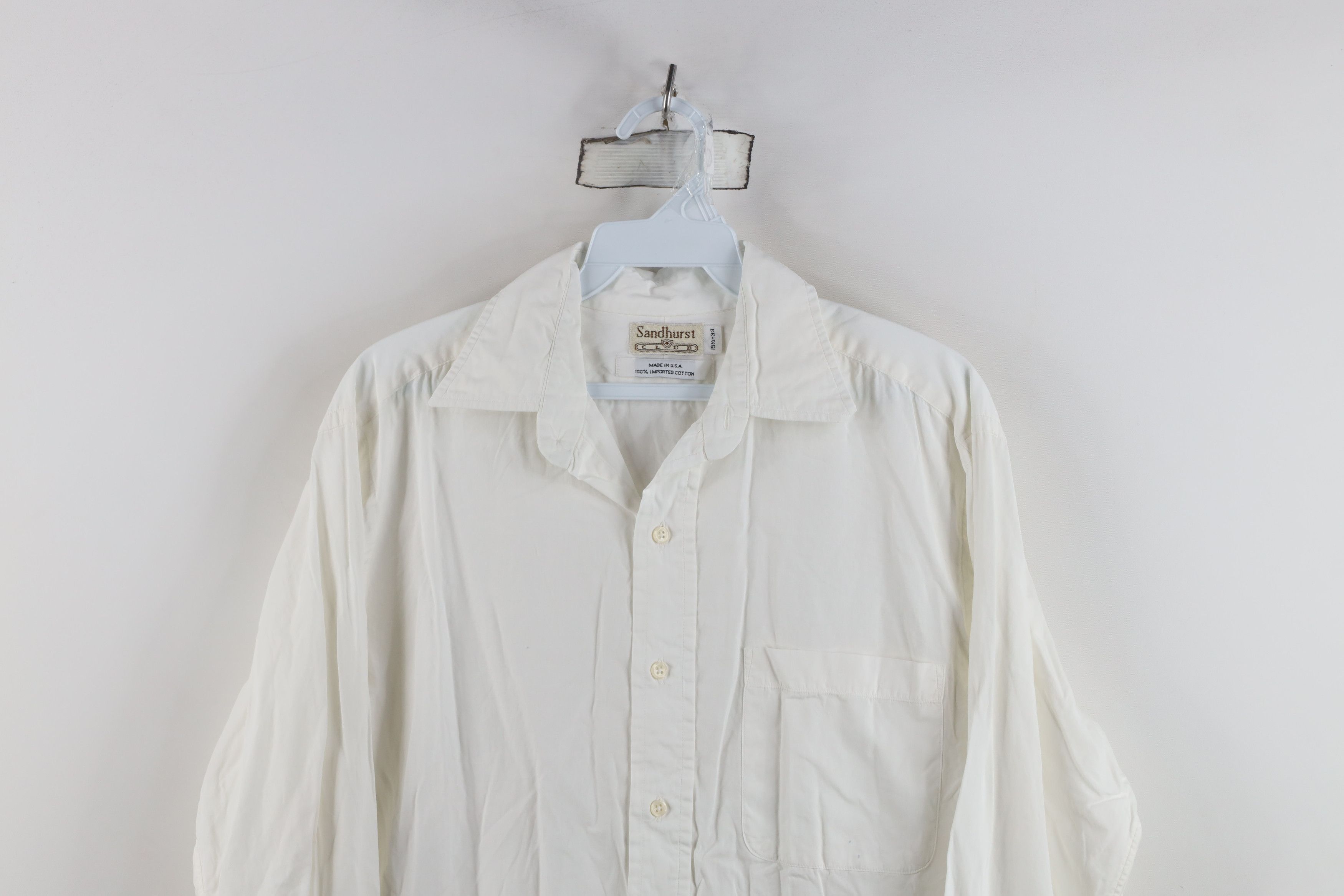 Vintage Vintage 70s 80s Streetwear Collared Button Shirt White USA Size US M / EU 48-50 / 2 - 2 Thumbnail