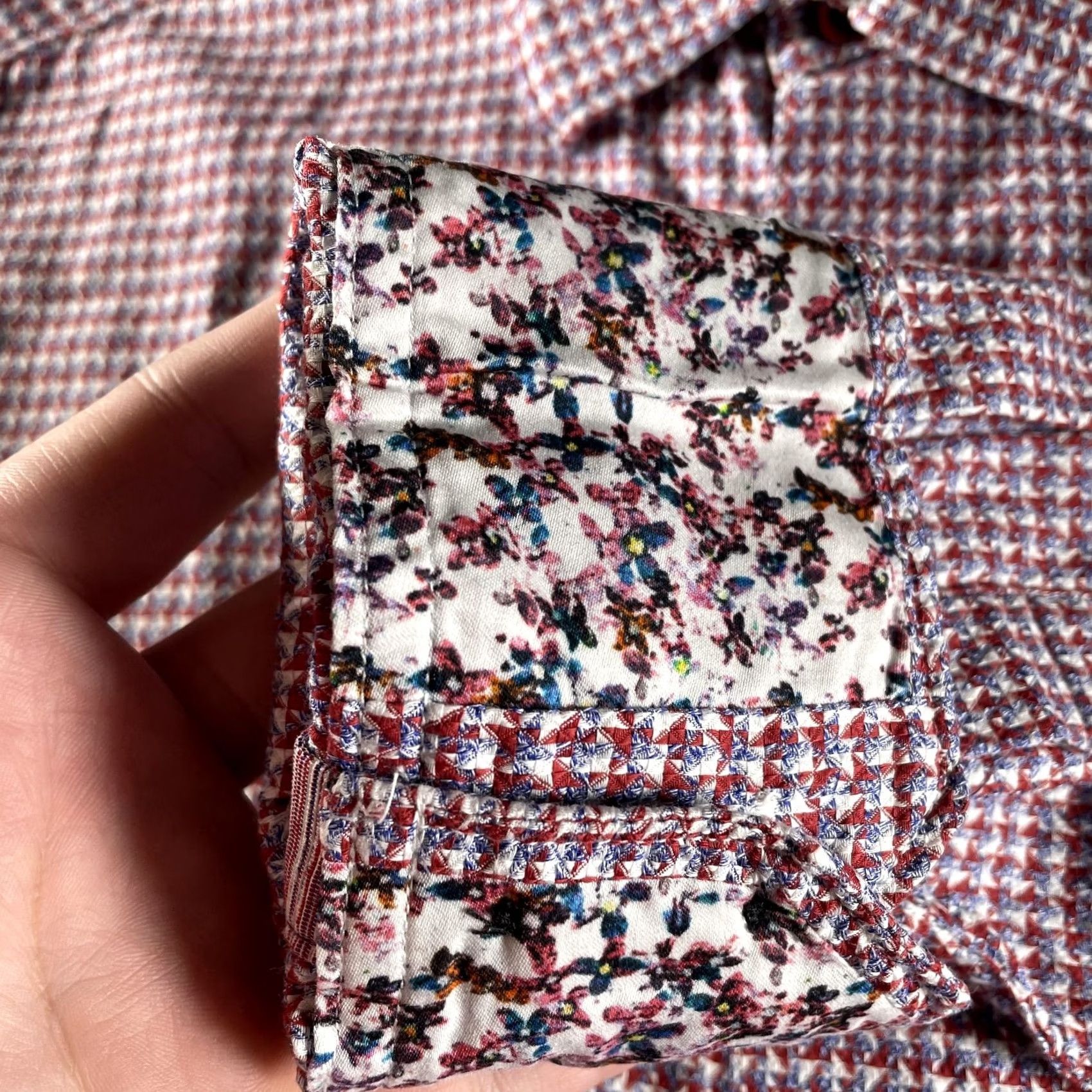 Robert Graham VINTAGE? No. Robert Graham Shirt Mens Large Red Blue Geometric Classic Fit Long Sleeve Cotton Size US L / EU 52-54 / 3 - 2 Thumbnail