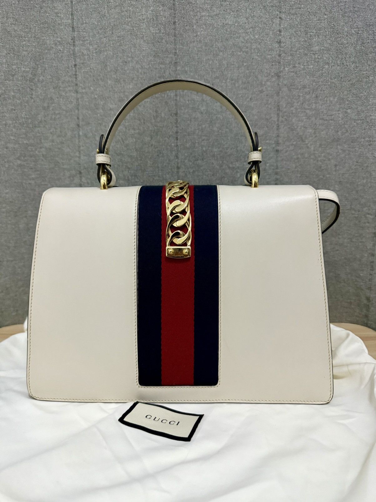 Gucci Gucci Sylvie Floral Embroidered Medium Top-Handle Bag Size ONE SIZE - 7 Thumbnail