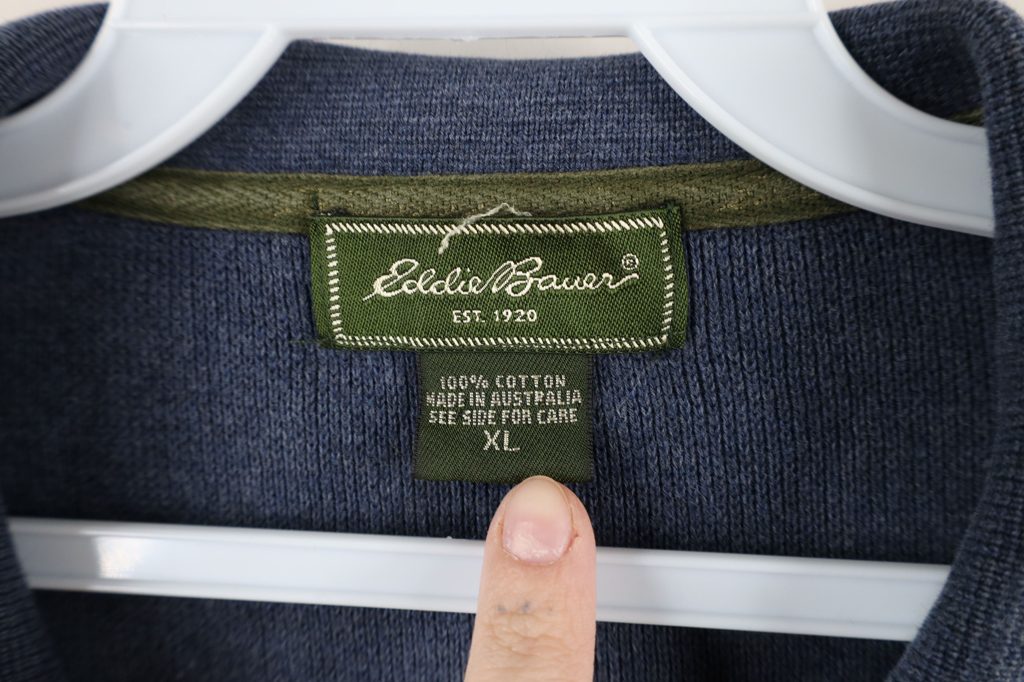 Eddie Bauer × Vintage Vintage Eddie Bauer Cotton Thermal Knit Collared Polo Size US XL / EU 56 / 4 - 4 Thumbnail