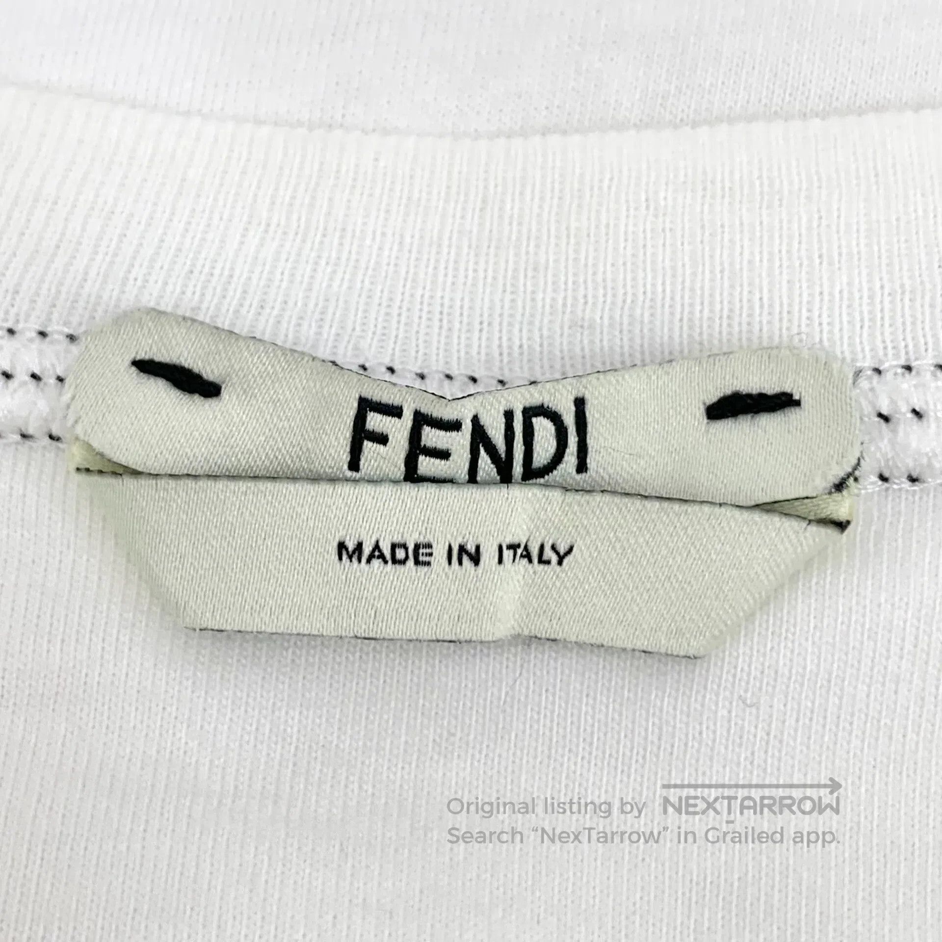 Fendi FENDI White Double F Printed Cotton Crew Neck Short Sleeve Size US L / EU 52-54 / 3 - 5 Thumbnail
