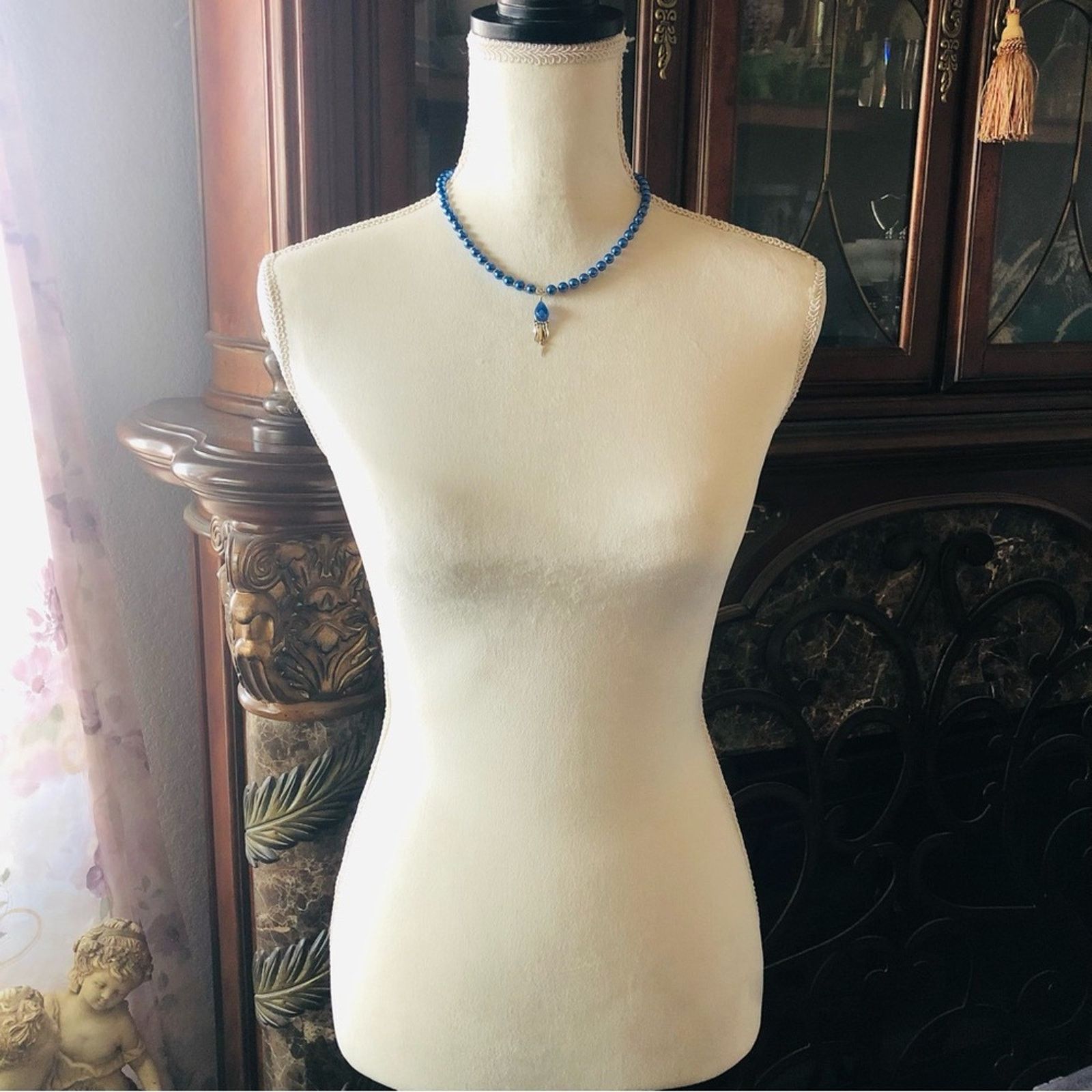 Handmade Handcrafted repurpose teardrop glass fringe Pearl necklace Size ONE SIZE - 6 Thumbnail