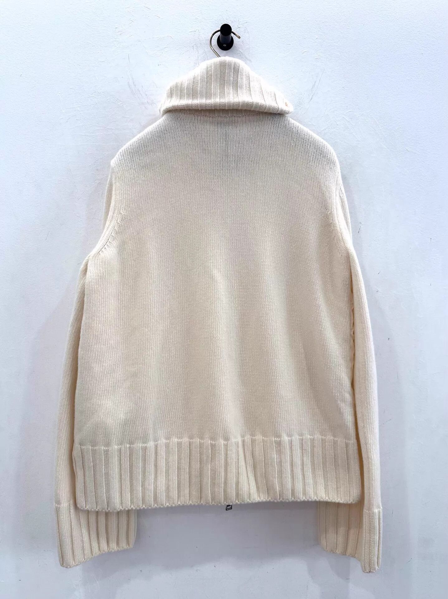 Moncler Moncler Cardigan Women's White Side Logo Wool Down Size S / US 4 / IT 40 - 3 Thumbnail