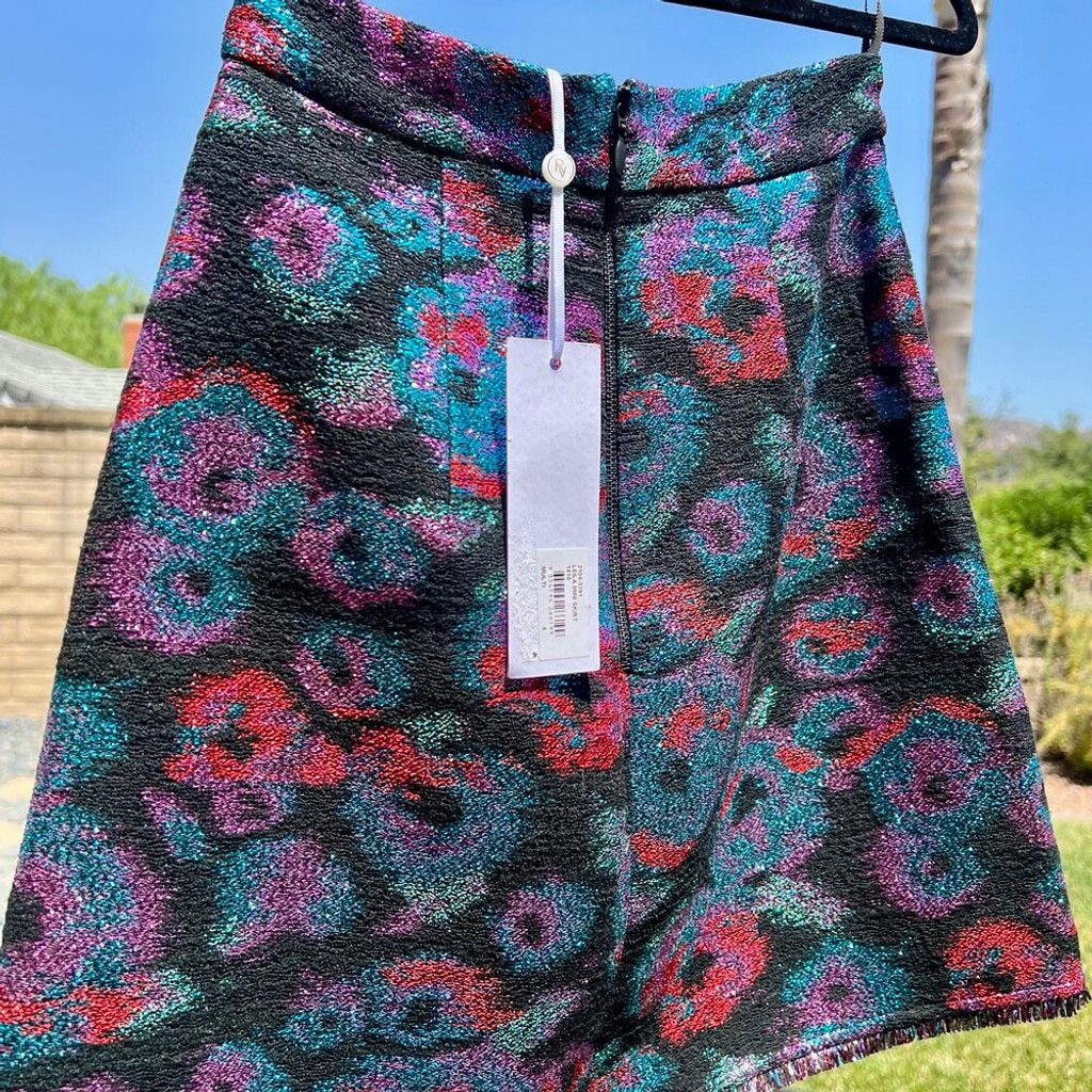 REVOLVE Rebecca Vallance Leila Metallic Floral Mini Skirt Small NWT Size 25" / US 0 / IT 36 - 6 Thumbnail