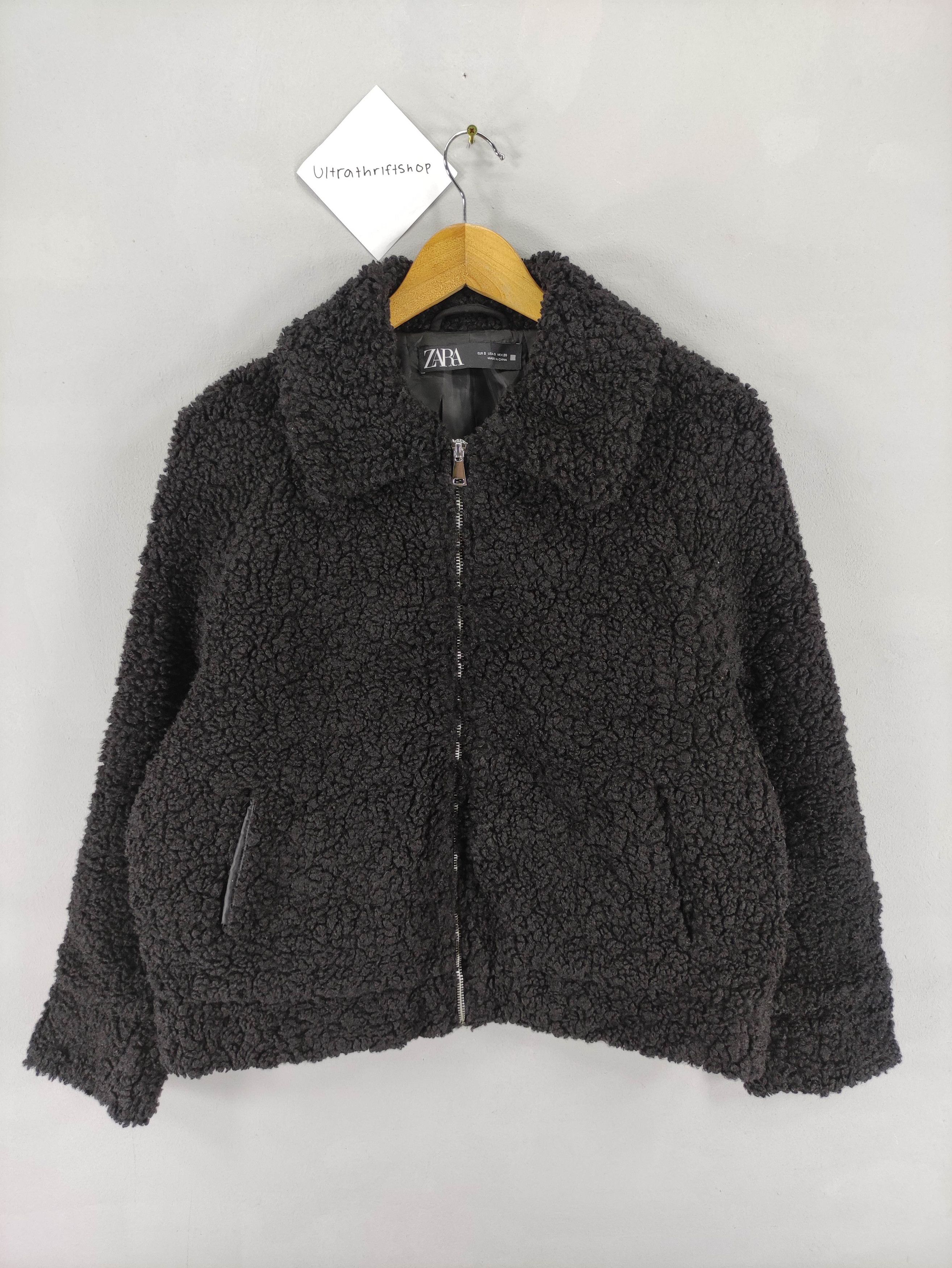 Zara Zara Black Sherpa Jacket Zipper Size S / US 4 / IT 40 - 1 Thumbnail