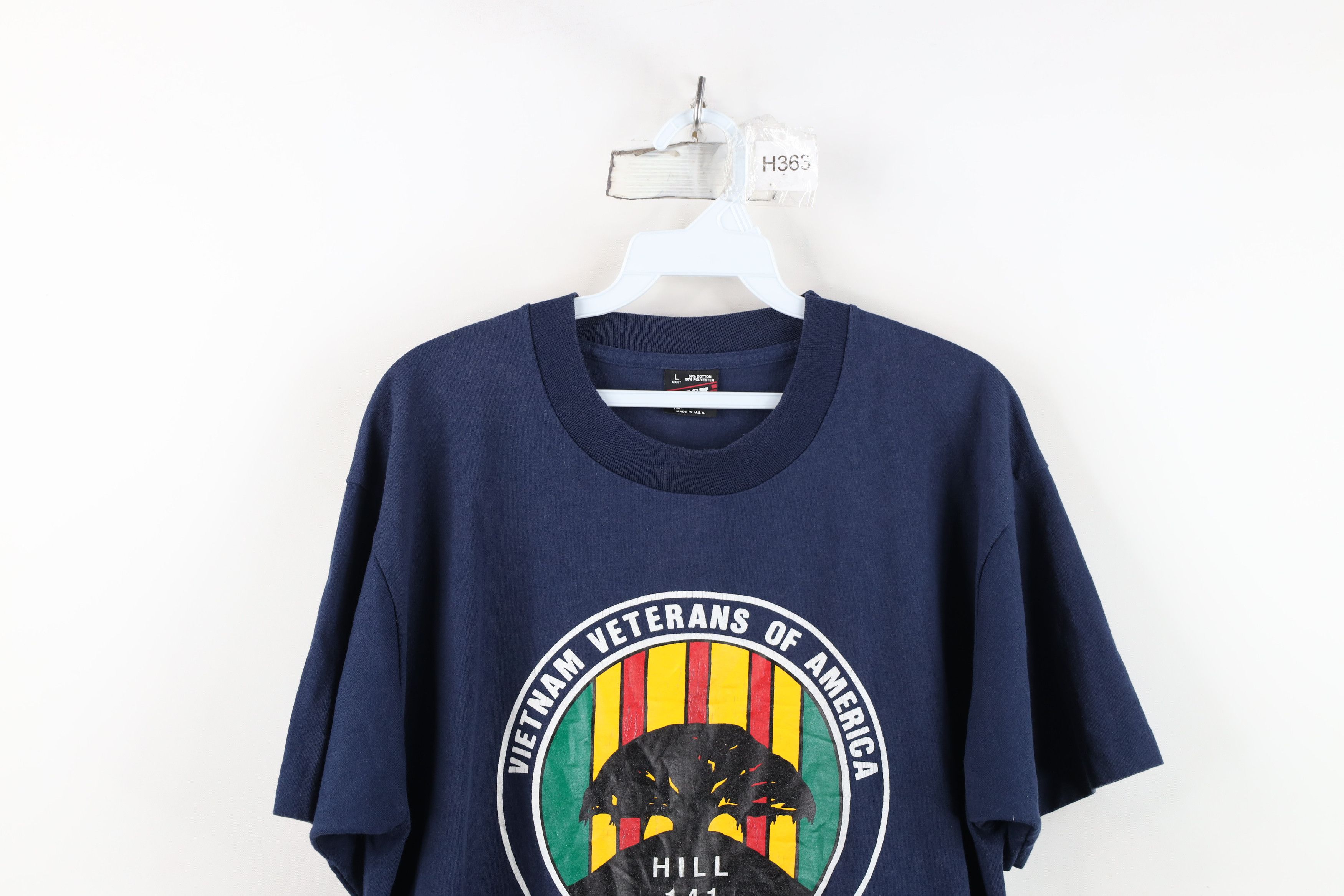 Fruit Of The Loom Vintage 90s Veterans of America Hill 141 Louisiana T-Shirt Size US L / EU 52-54 / 3 - 2 Thumbnail