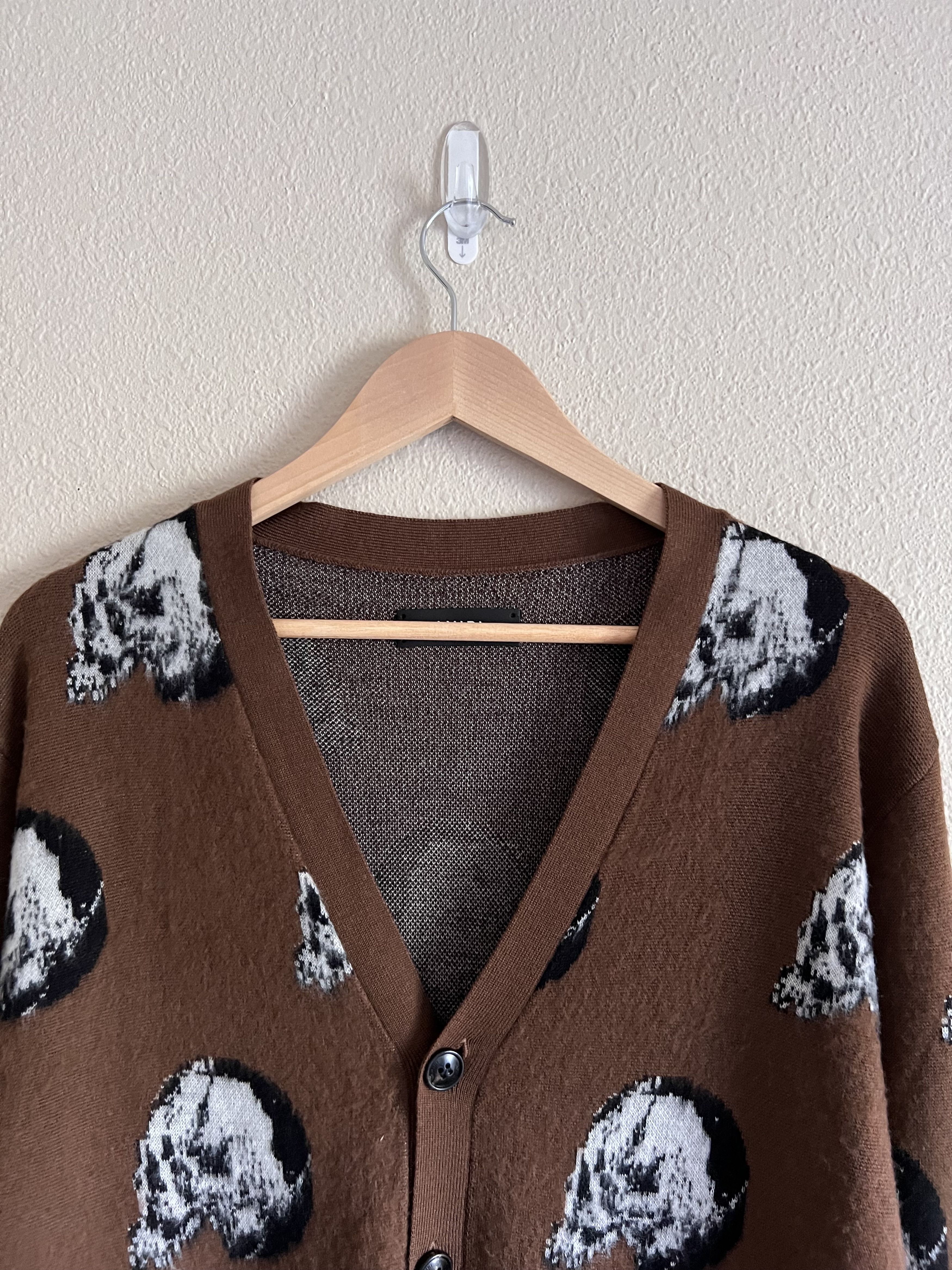 Amiri × Wes Lang Amiri Wes Lang Repeat Skull Cardigan in Brown Size US L / EU 52-54 / 3 - 2 Thumbnail