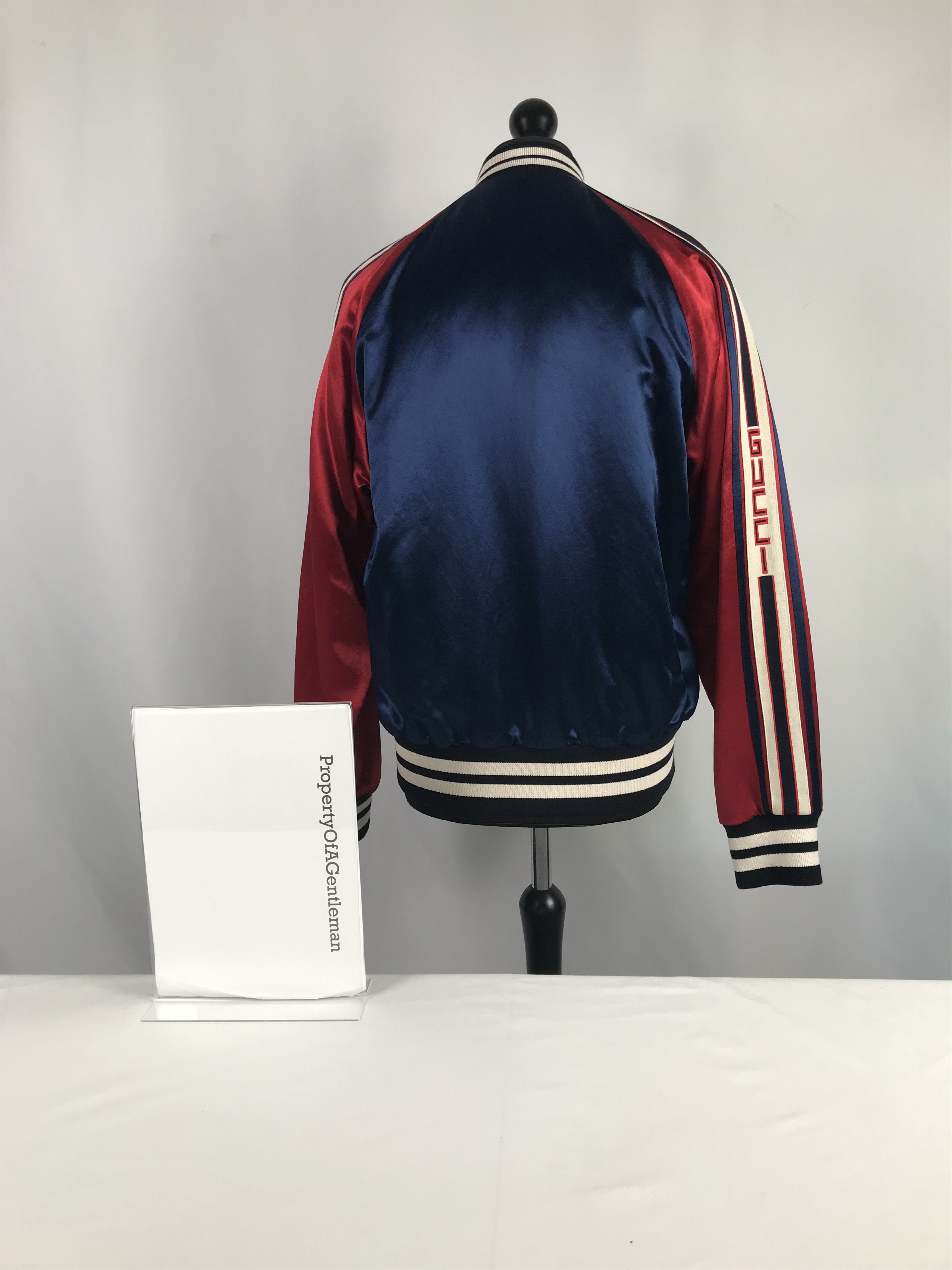 Gucci Gucci Blue & Red Silk Bomber Jacket Size US L / EU 52-54 / 3 - 5 Thumbnail