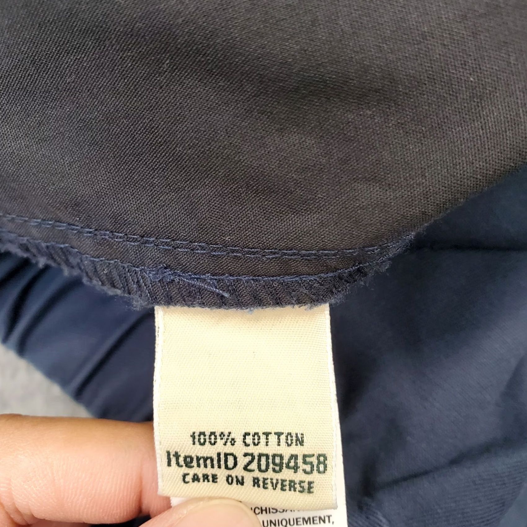Vintage L.L. Bean Womens Size 26W Trouser Pants Blue 100% Cotton Elastic Waist Original Fit Pockets Flat Front Casual Outdoor All Seasons Size 26" / US 2 / IT 38 - 7 Thumbnail