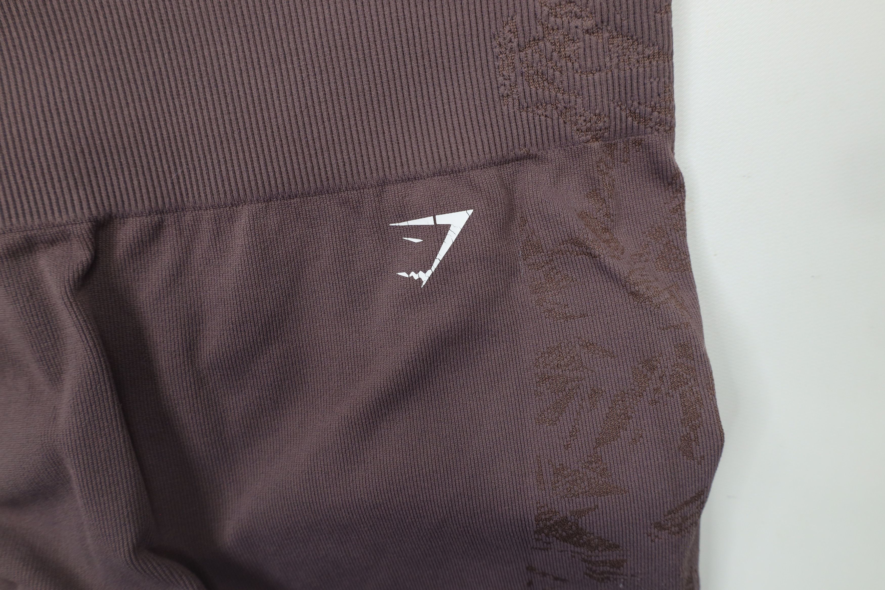 Gymshark × Vintage Gymshark Geometric Ribbed Spandex Gym Leggings Purple Size 26" / US 2 / IT 38 - 5 Thumbnail