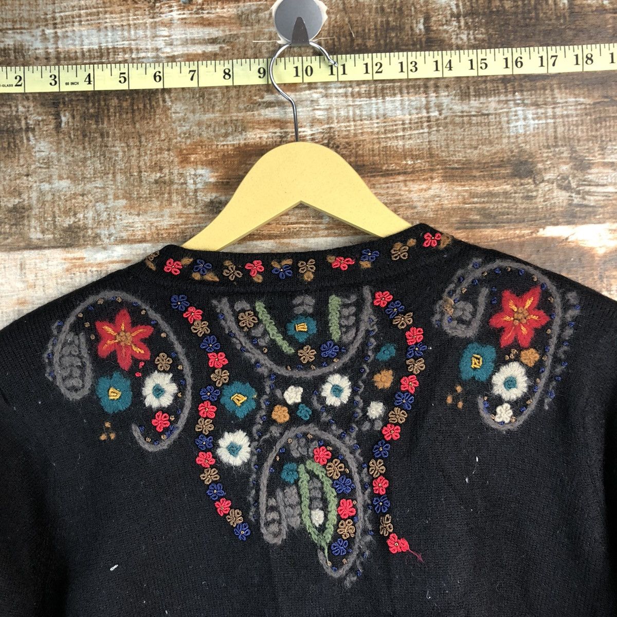 Vintage Unchipull Black Patterned knitwear Cardigans #A2326 Size S / US 4 / IT 40 - 16 Thumbnail