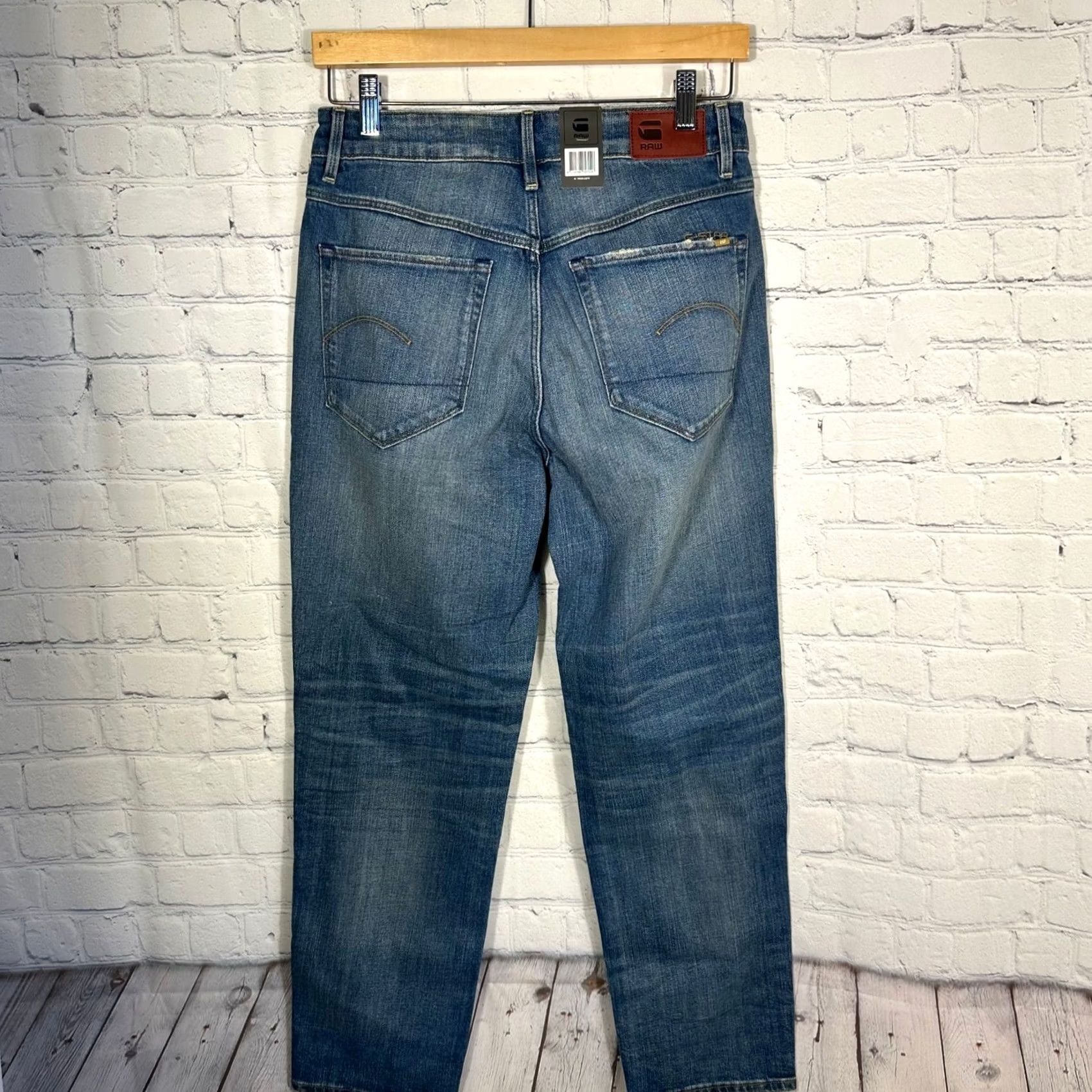 Vintage G-Star Raw 3301 High Straight 90s Ankle Jeans Antic Indigo W28 L30 Women 5-Pocket Denim Stretch Regular Button Zip Classic 90s Theme Size 28" / US 6 / IT 42 - 6 Thumbnail