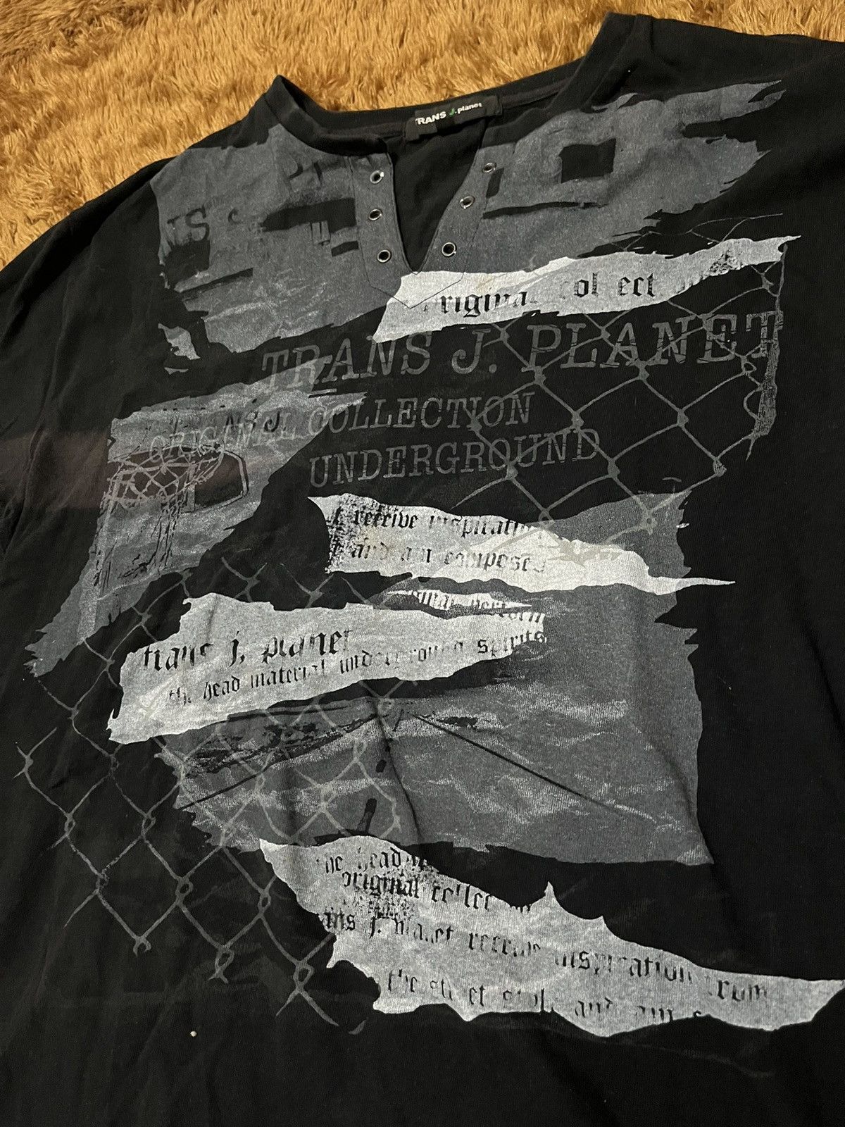 Japanese Brand Trans J Planet Quote Grunge Poem Style Long Sleeve Tshirt Size US XL / EU 56 / 4 - 2 Thumbnail